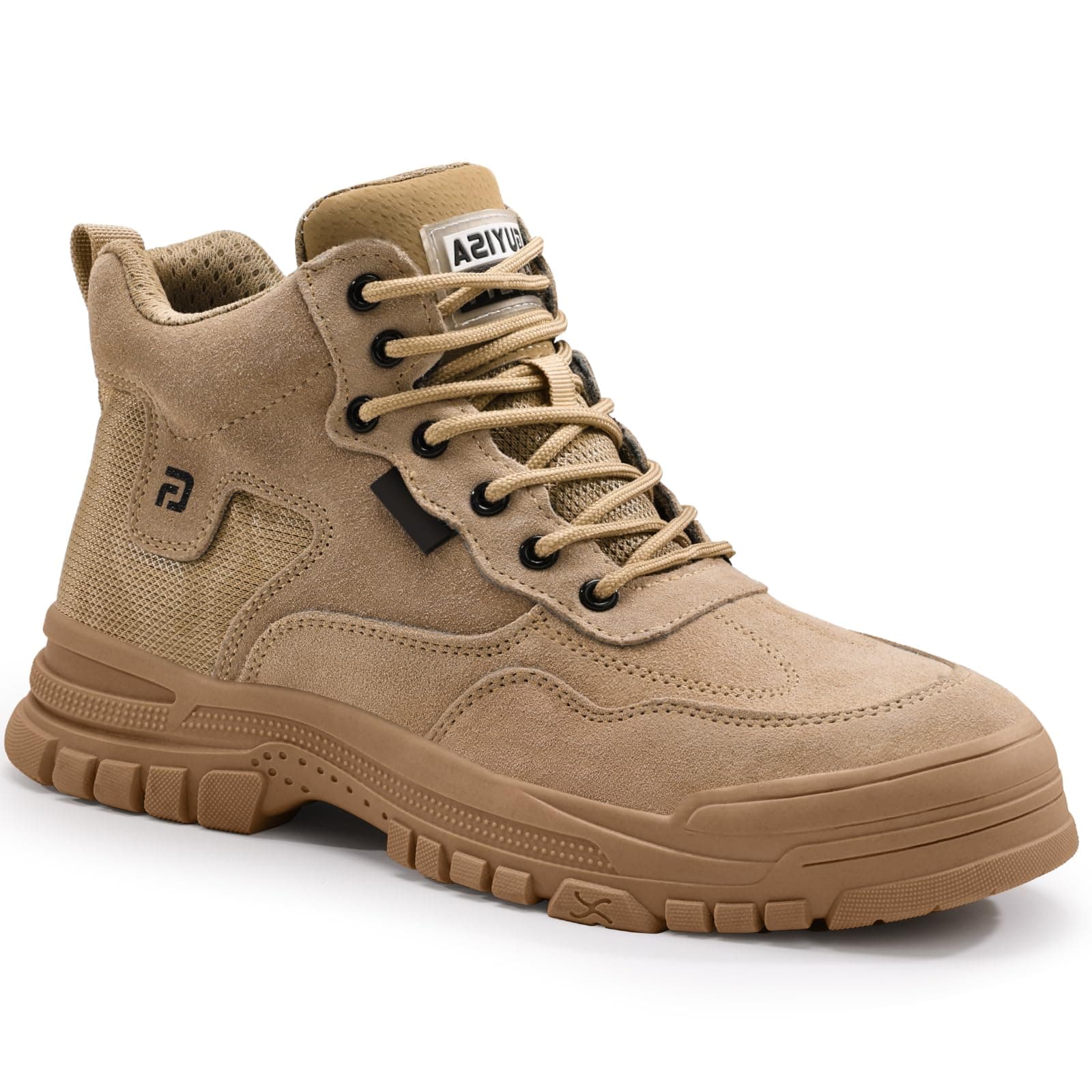 GUSAYEX Work Boots for Men Comfortable Steel Toe Boots Lightweight Safety Boots Indestructible Steel Toe Shoes for Men Industrial Construction Boots Rubber Sole Men's Working Boots