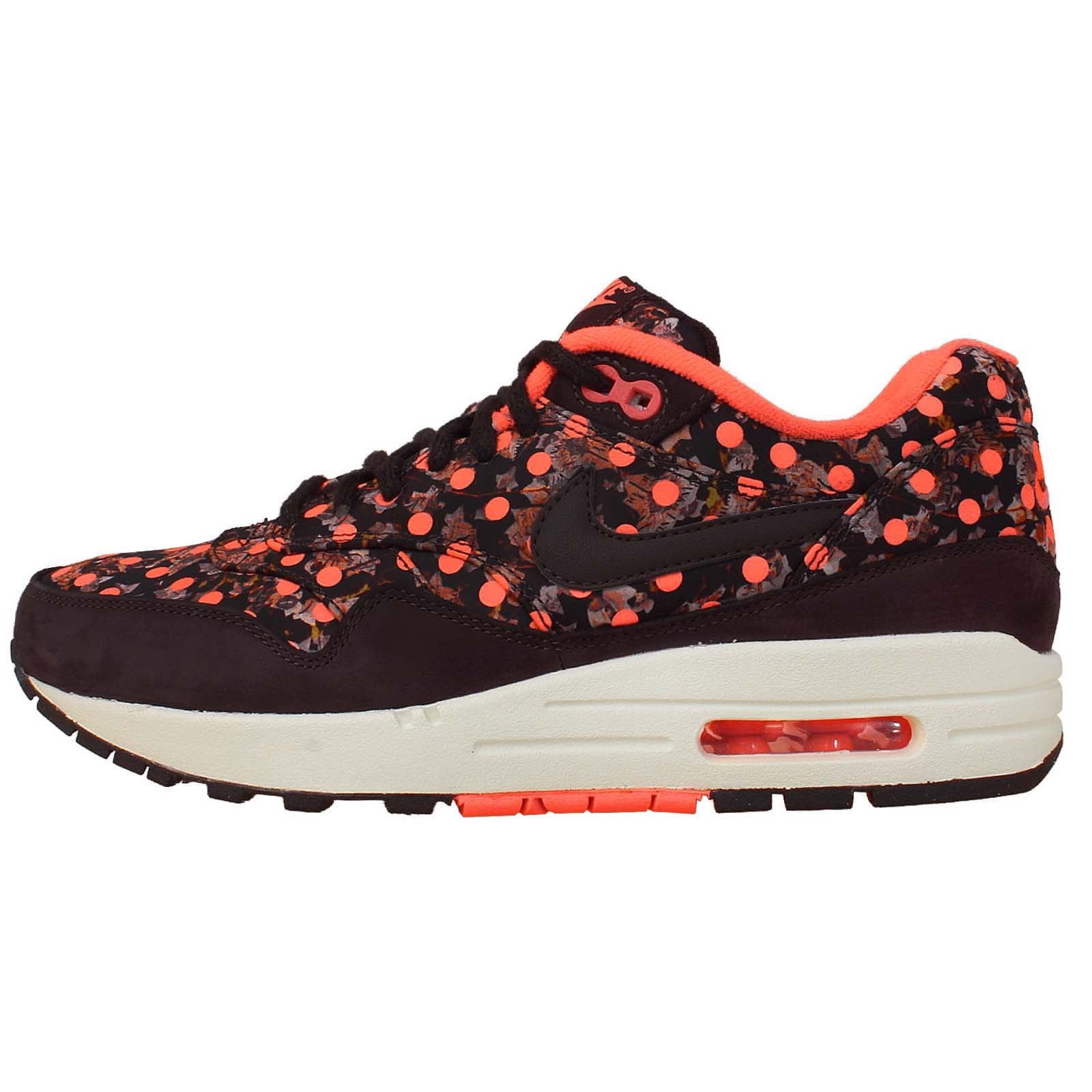 NIKE Air Max 1 LIB QS Womens Running Shoes 540855-600 Deep Burgundy Bright Mango 8 M US