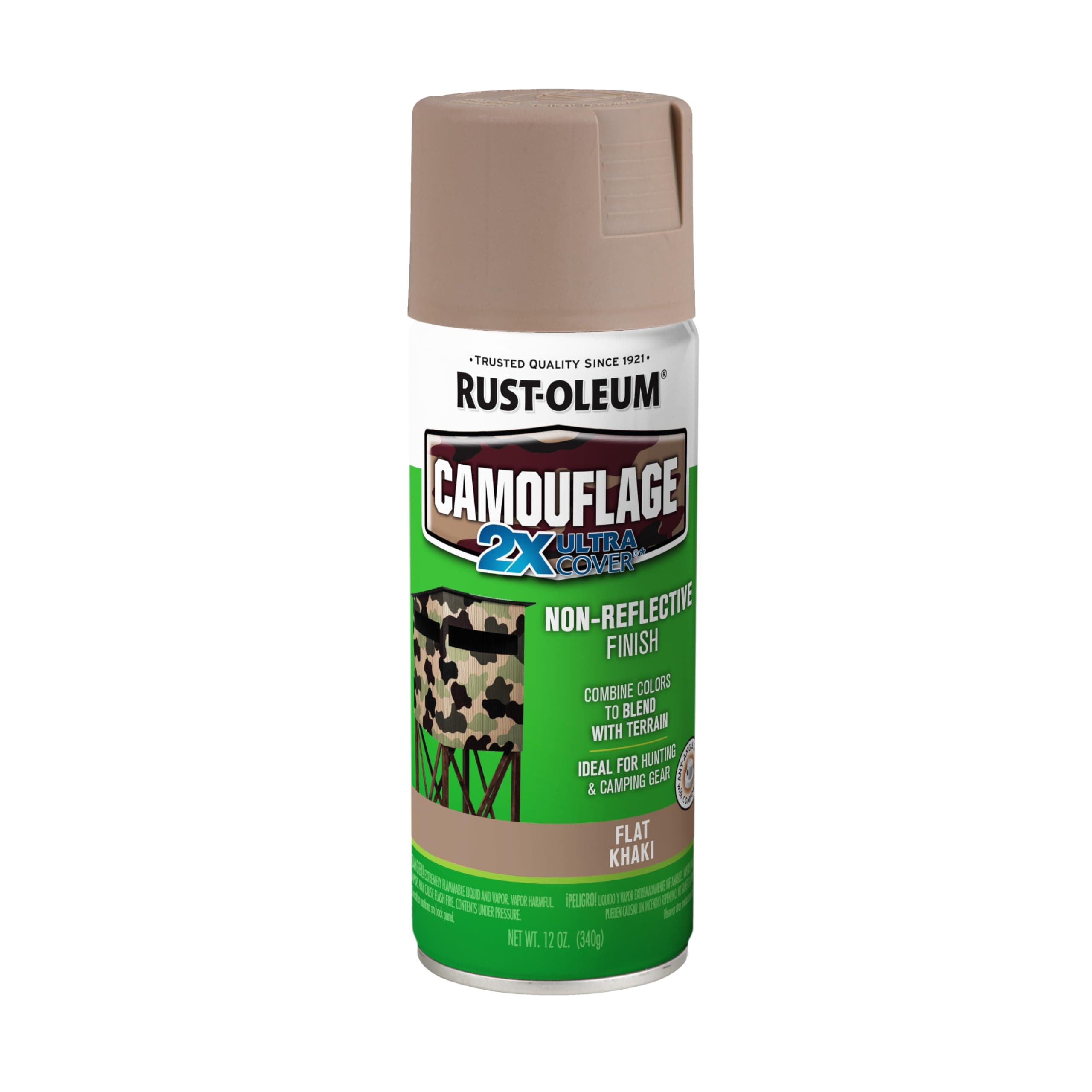 Rust-Oleum 279177 Specialty Camouflage Ultra Cover 2X Spray Paint, 12-Ounce, Khaki
