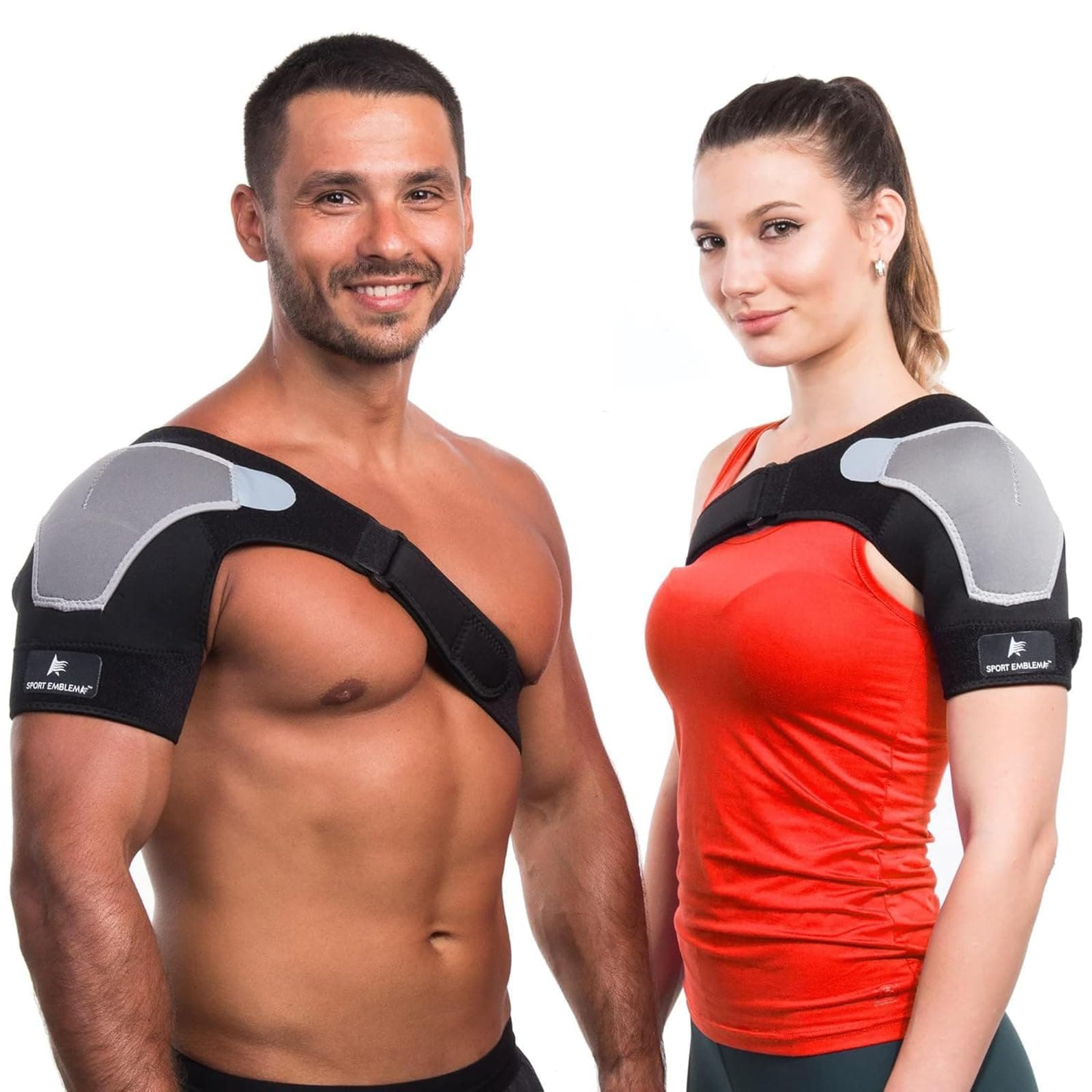 Rotator Cuff Shoulder Brace for Pain Relief & Support - Adjustable Arm Sling Immobilizer for Torn Rotator Cuff, Shoulder Injury, Post-Surgery Recovery - Compression Support Sleeve for Men & Women (S-M)