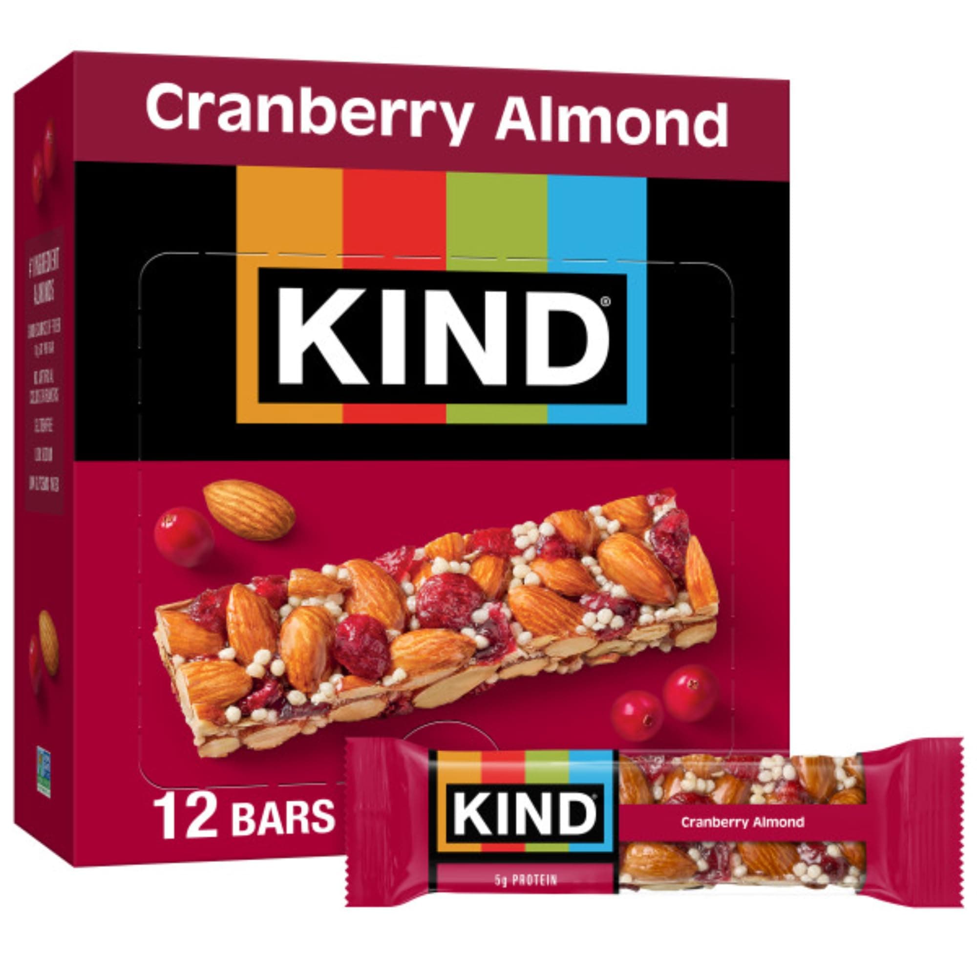 Kind Plus Bars - Cranberry Almond Plus Antioxidants - 1.4 Oz. Bars - 12 Count