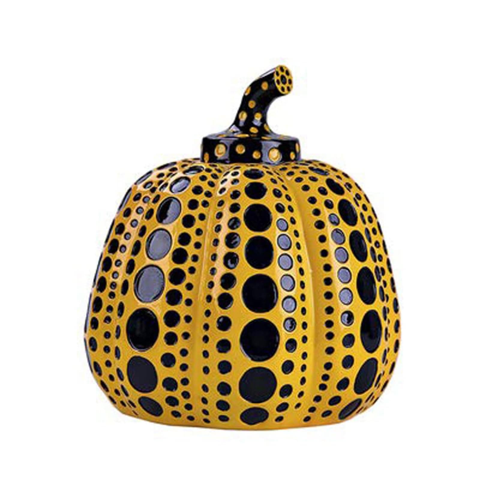 LGYKUMEG Gold Pumpkins Decoration Yayoi Kusama Dots Art Statue Little Pumpkins Modern Sculpture Decoration Home Decor Office Art Wedding Statue,Black and Yellow