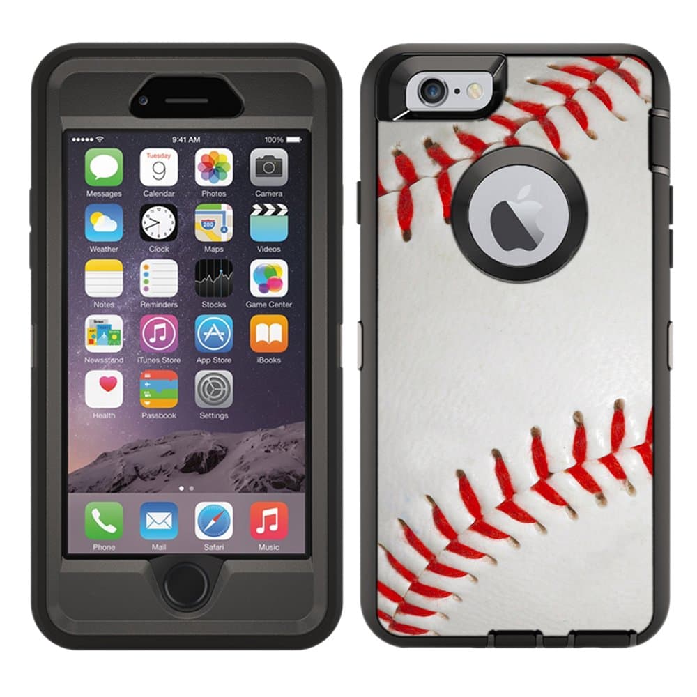 Teleskins Protective Designer Vinyl Skin Decals/Stickers Compatible with Otterbox Defender iPhone 6 Plus/iPhone 6S Plus Case -Baseball Design Patterns - only Skins and not Case