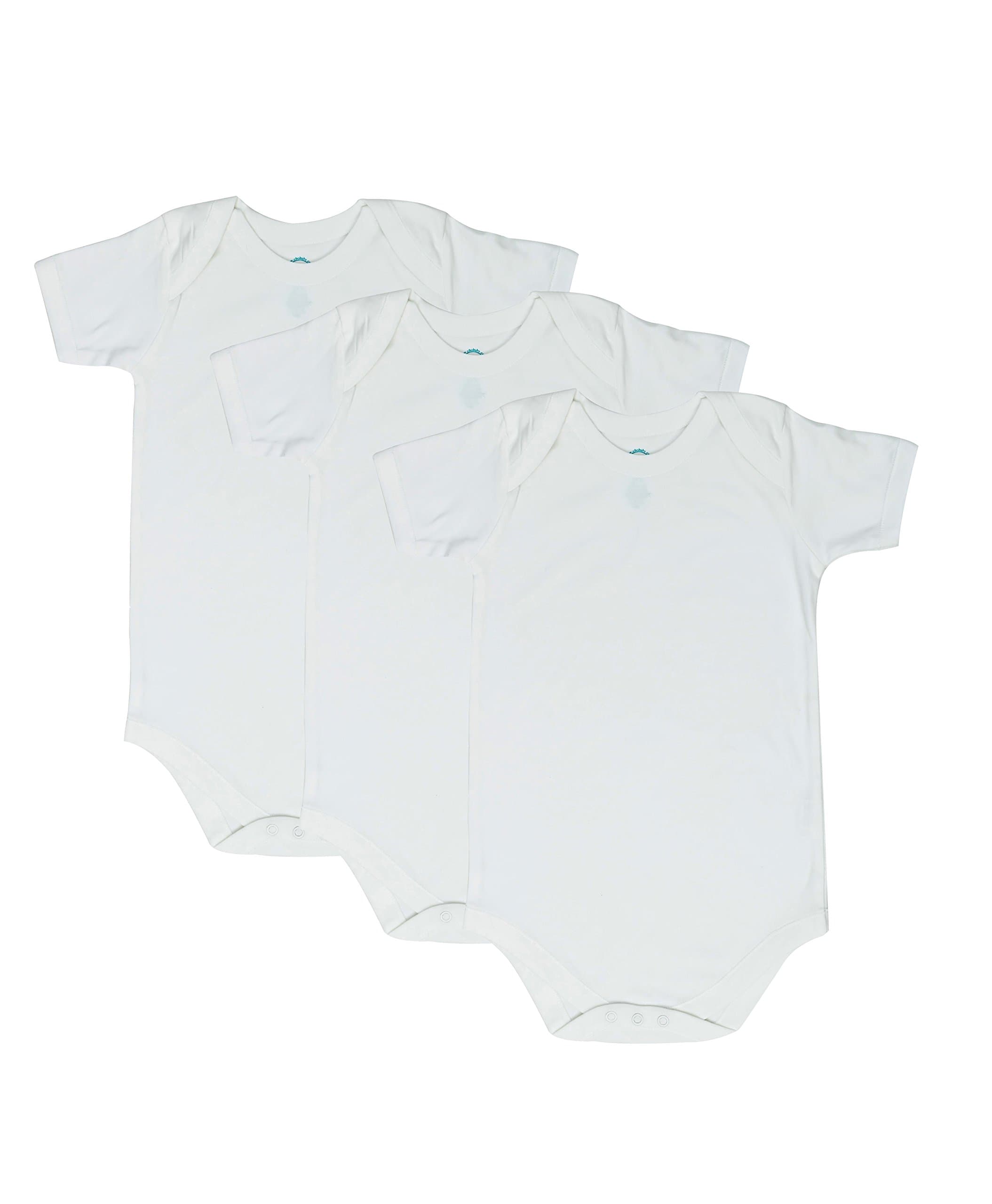 CBObaby 4T 5T 6T Toddler Bodysuit Short Sleeve Envelope Neck 3-Pack