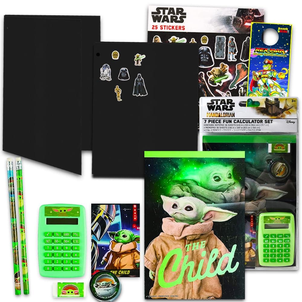 School Supplies Value Set - 11 Pc Stationary Set Including Portfolio Folders, Pencils, Notebooks, and More with Stickers (Star Wars School Supplies)