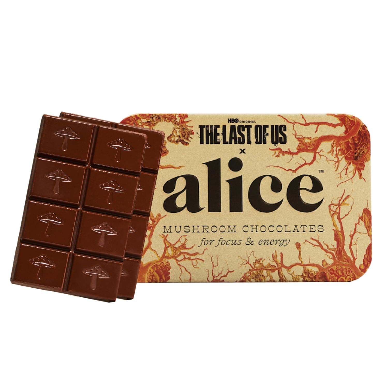 Alice Mushrooms x HBO’s The Last of Us Brainstorm | Mushroom Chocolates | Energy Bites for Focus, Clarity & Cognitive Function | Lions Mane, Cordyceps Mushrooms, Natural Caffeine | Nootroopic