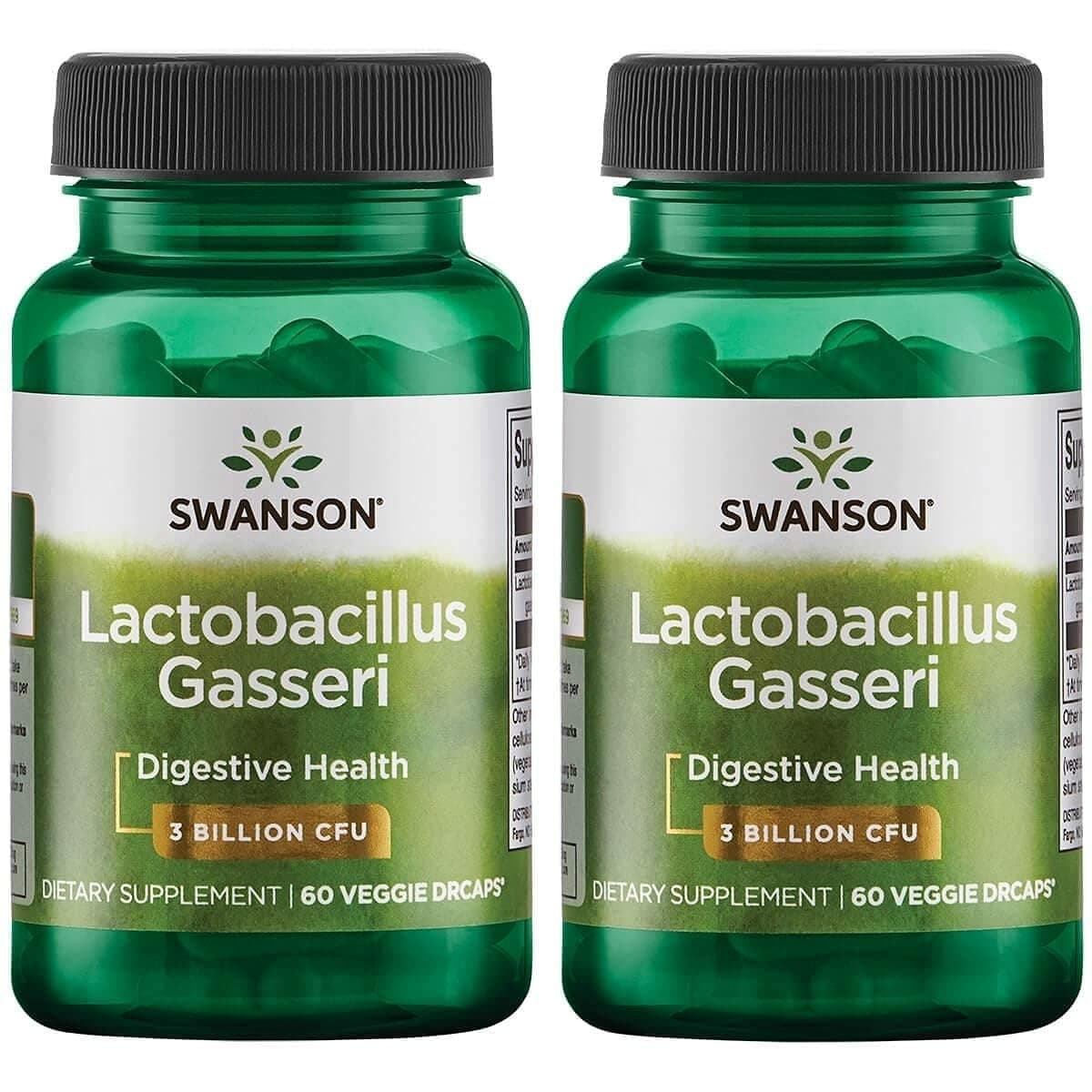 Swanson Lactobacillus Gasseri Probiotic for Adults Seeking Digestive and Metabolic Support with 3 Billion CFU - Acid-Resistant, No Refrigeration (60 Vegan Capsules, 2 Pack)