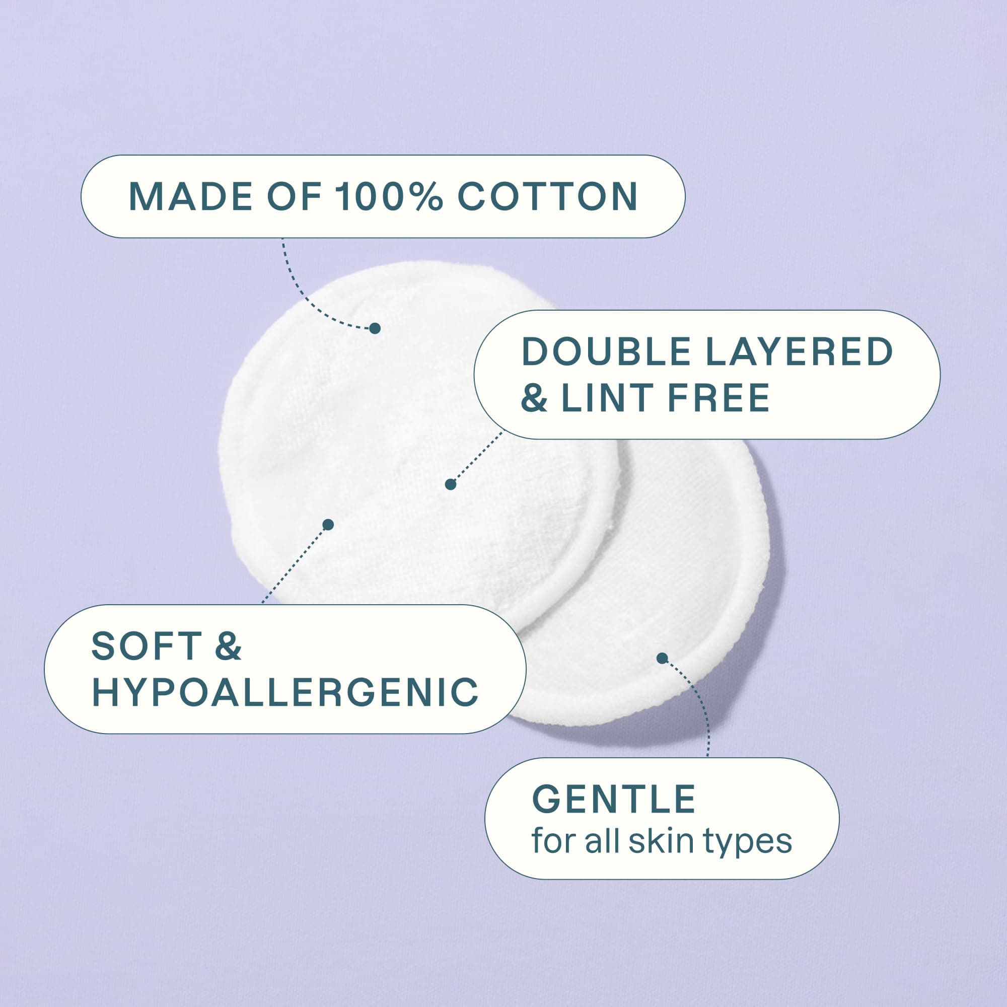 Cliganic Premium Cotton Rounds for Face (300 Count) | Makeup Remover Pads, Hypoallergenic, Lint-Free | 100% Pure Cotton