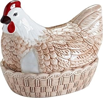 Mason Cash Rise & Shine Egg Nest | Rustic Farmyard-Style Kitchen Tidy & Egg Storage | Chip-Resistant Dolomite | Decorative Hen Design