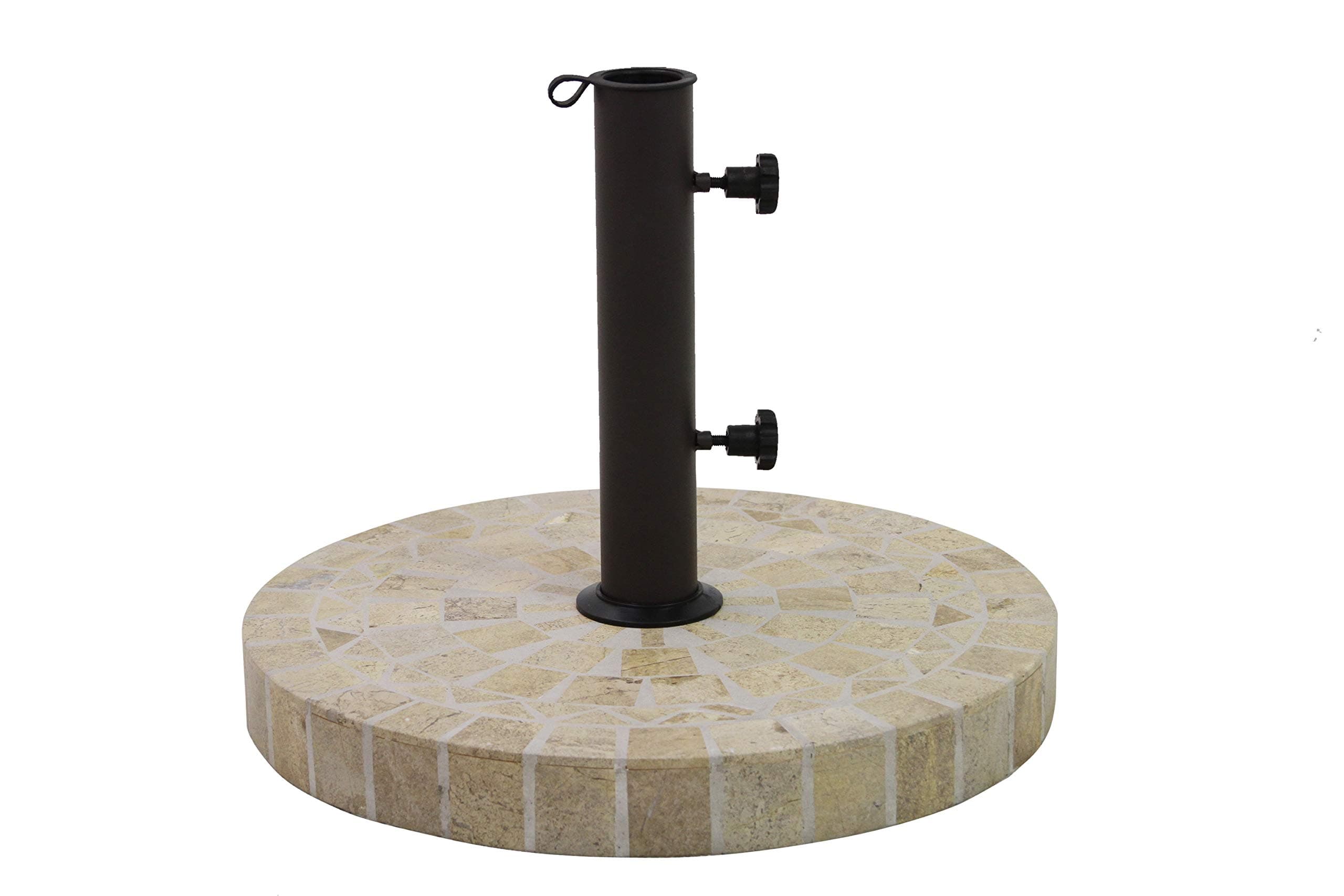 Outdoor Interiors Marble Mosaic Umbrella Base With Concrete Core, Brown