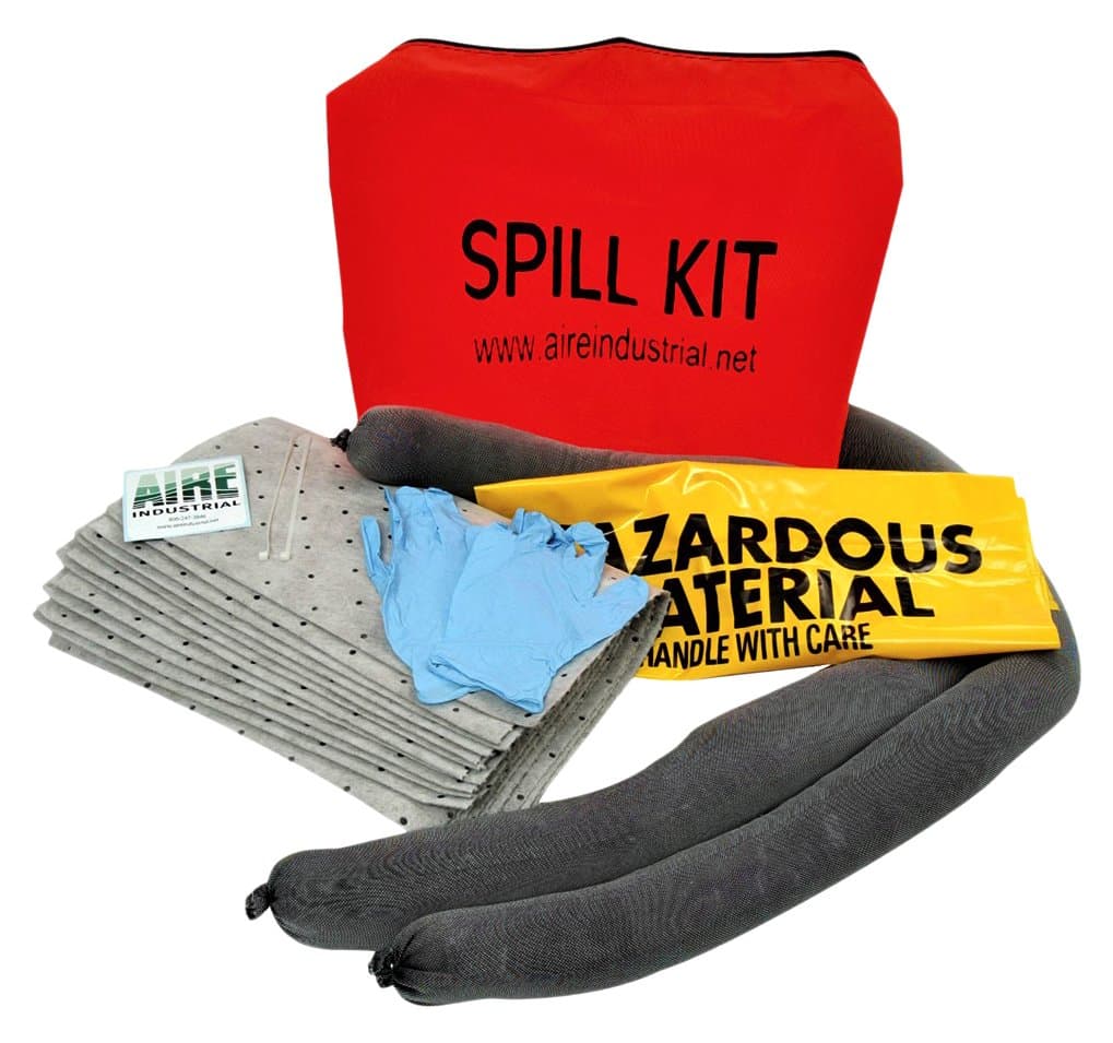 942-006461 Spill Kit Universal Economy Portable, 5 gal, 4" Height, 14" Wide, 17" Length, PVC, 14" x 17" x 4", Orange PVC