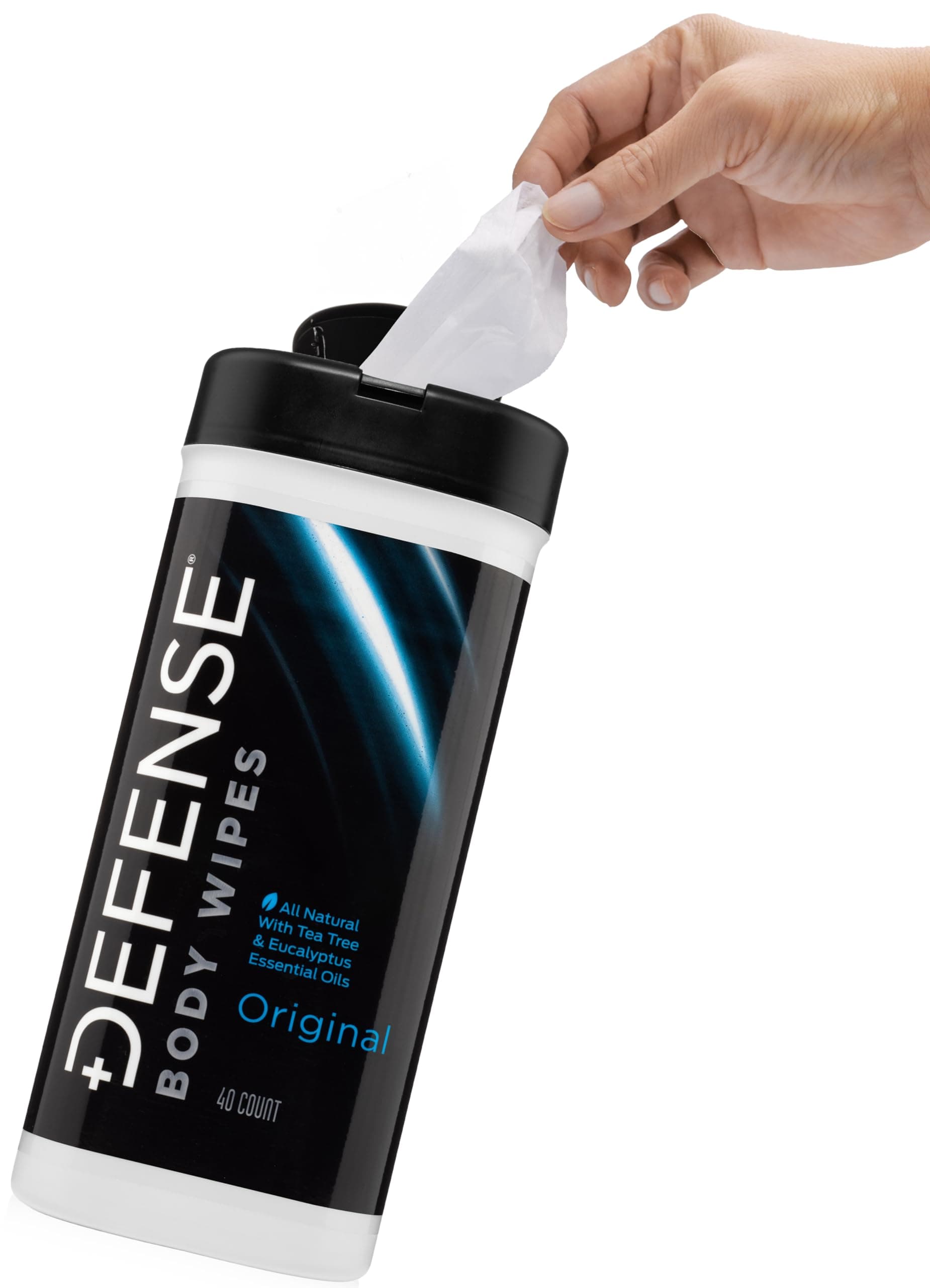 All Natural Body Wipes with Tea Tree Oil | Wrestling, Combat, Camping, Gym, Post Workout Shower Wipes for Men and Women. 40 Count