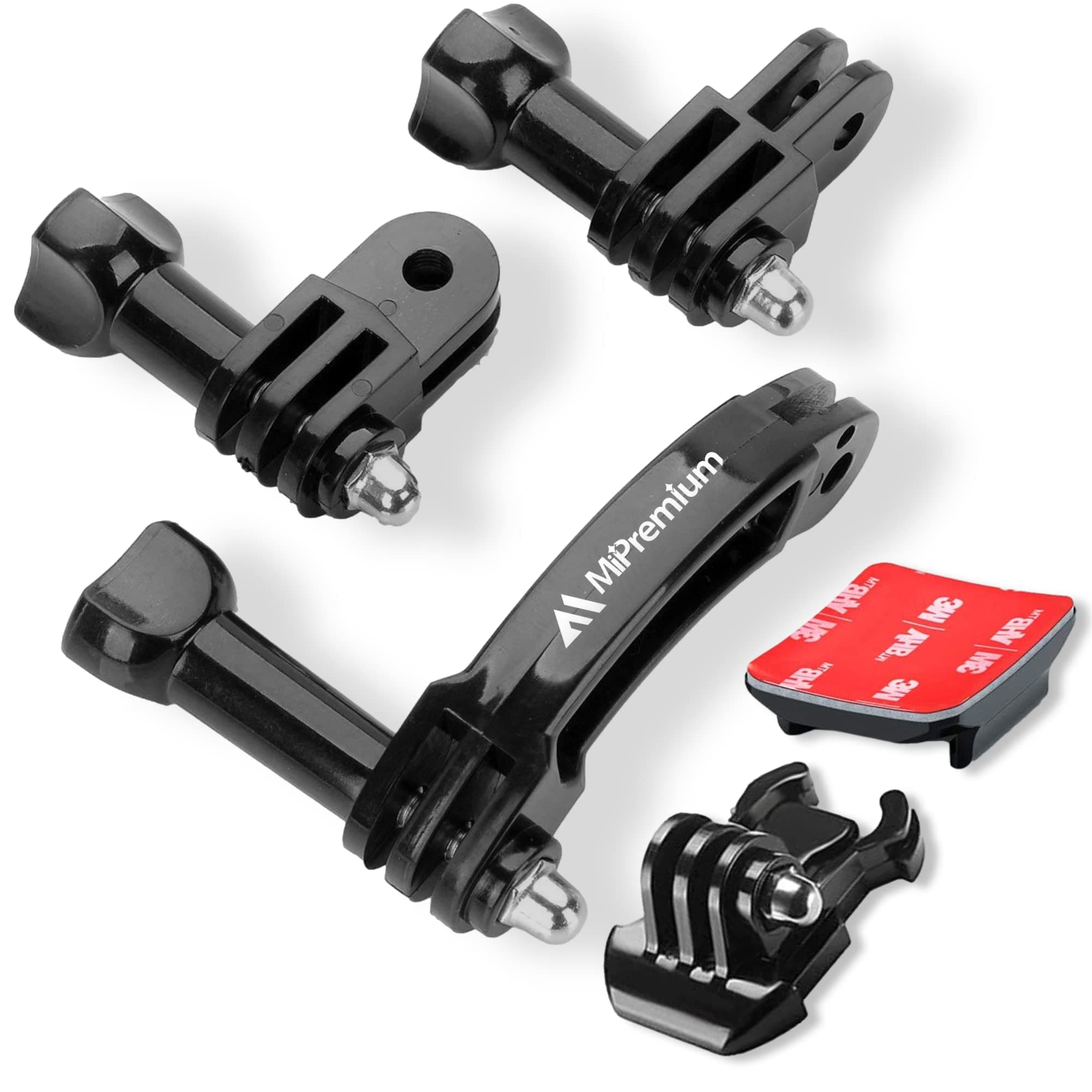 Sponsored Ad - MiPremium Rotary Extension Arm Helmet Mount Set for GoPro Hero 13 12 11 10 9 8 7 6 5 4 Session Black Silver XIAOYI 4K SJCAM Sports Action Camera Accessories Kit Motorcycle Curved Chin Pivot Connector