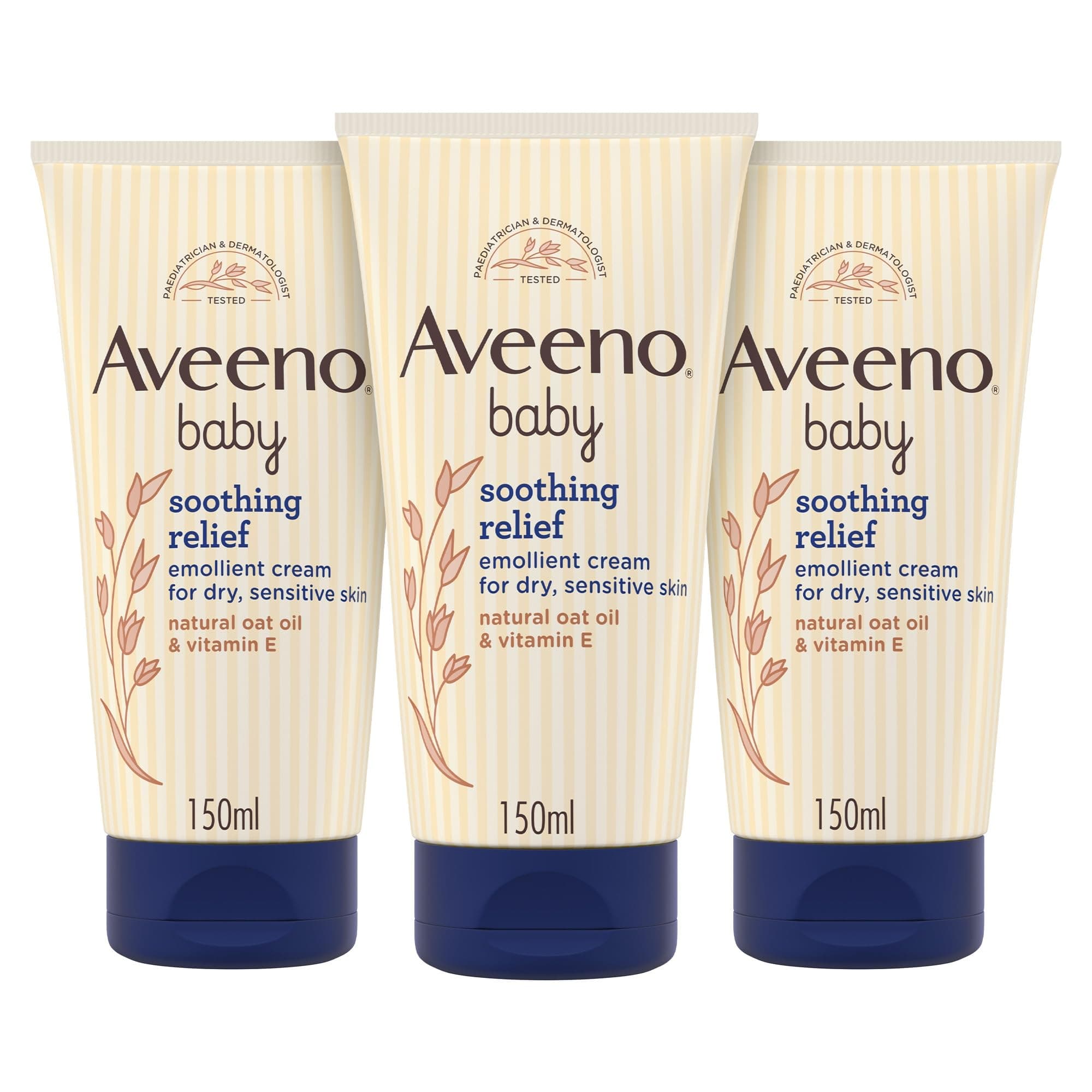 Aveeno Baby, Soothing Relief Emollient Cream 3 X 150 ml