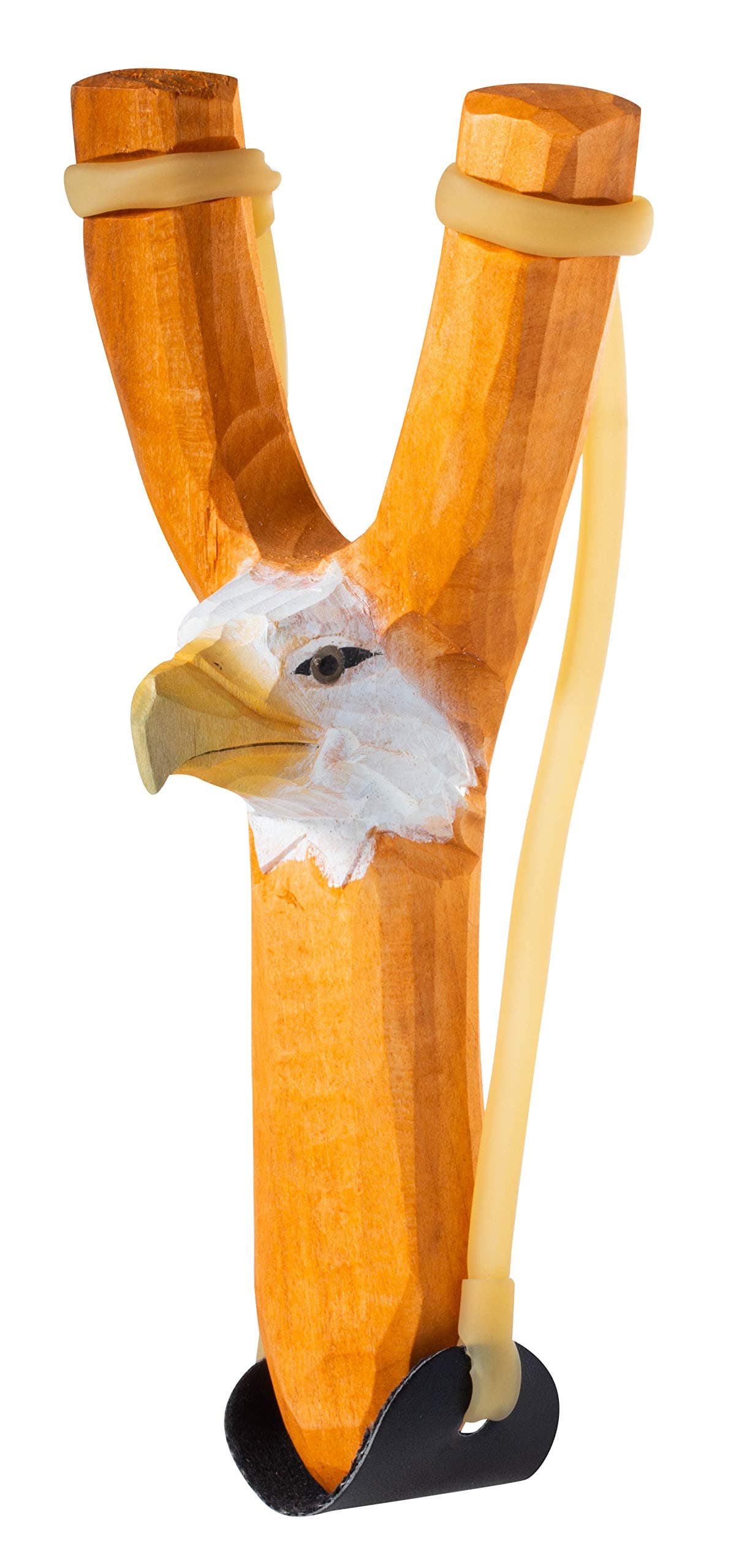 Artisan Owl Carved Wooden Eagle Head Rubber Slingshot Toy (Slingshot)