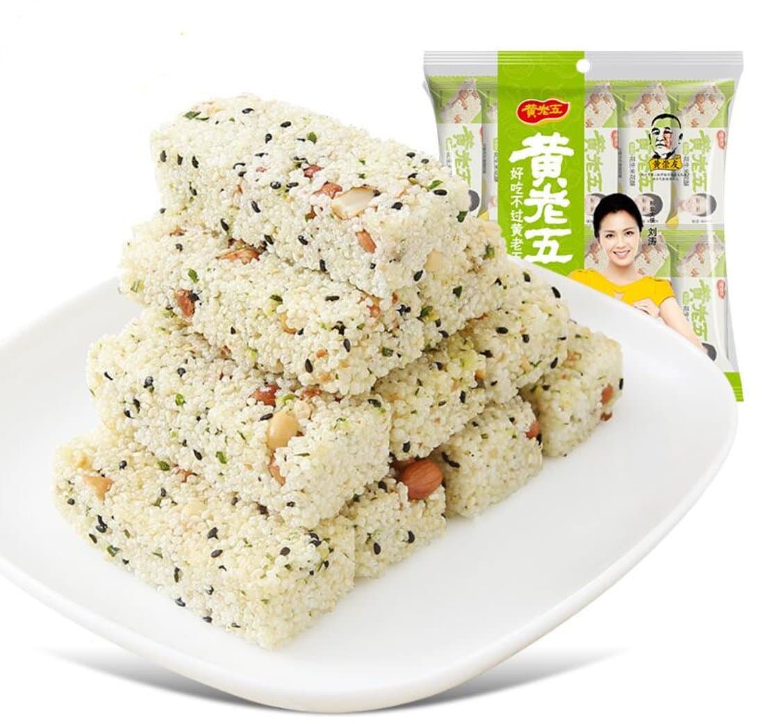 Helen Ou@ Huang Lao Wu Rice Crispy Chinese Traditional Snacks Necessity in New Year or Holidays 8.8oz/250g (chive)
