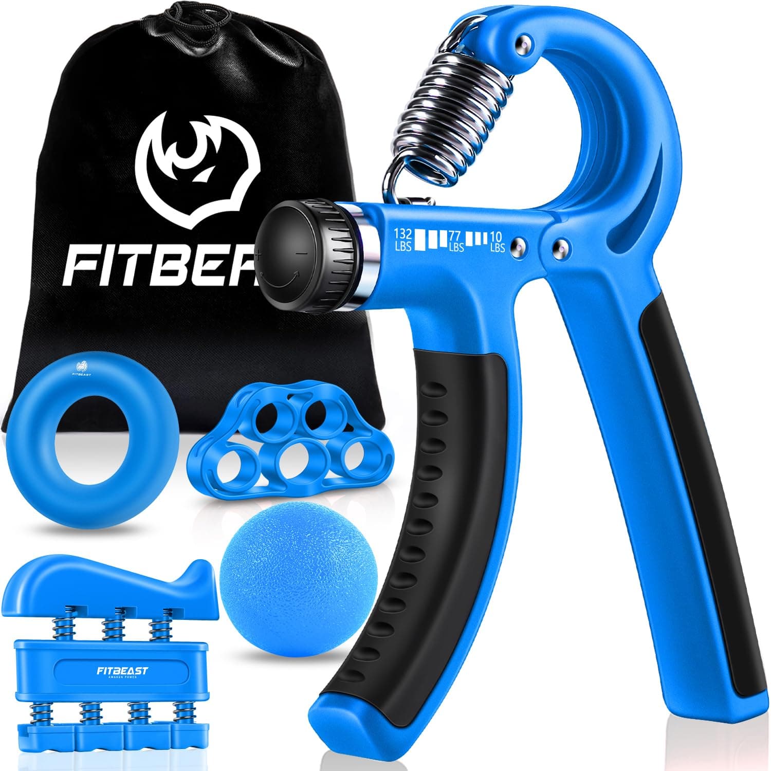 FitBeast Grip Strengthener Forearm Strengthener Hand Grips Strengthener Kit - 5 Pack Adjustable Resistance