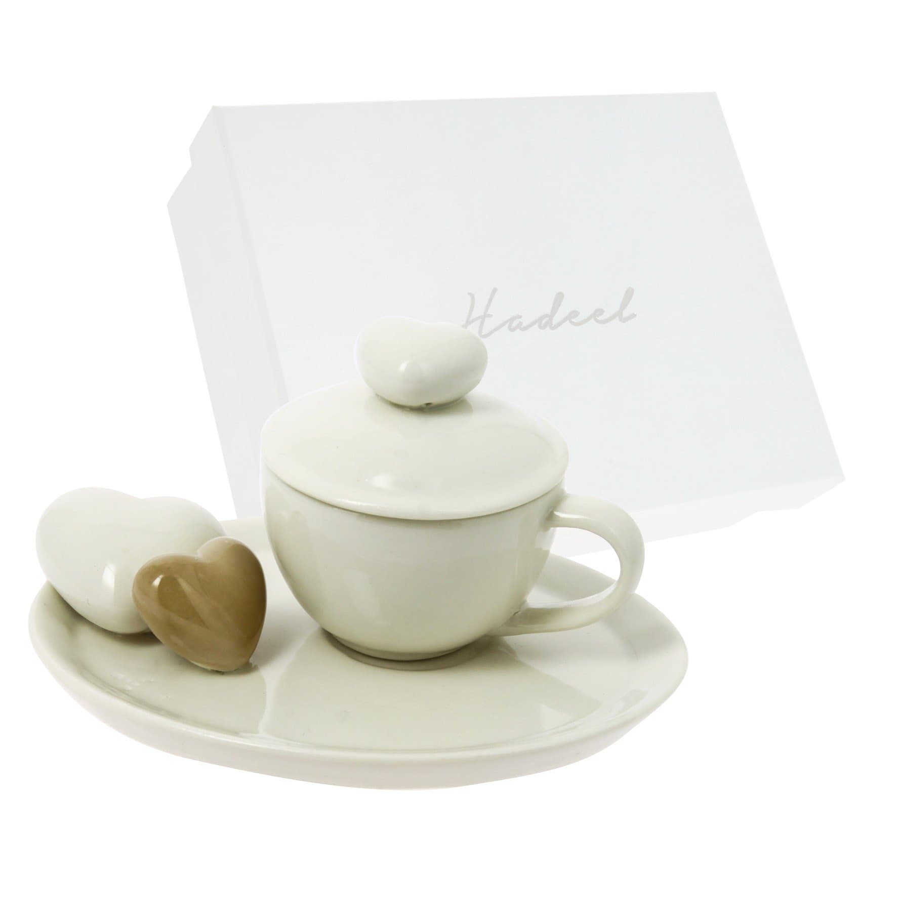 Heart espresso cup with saucer Porcelain 14 x 8 with Case