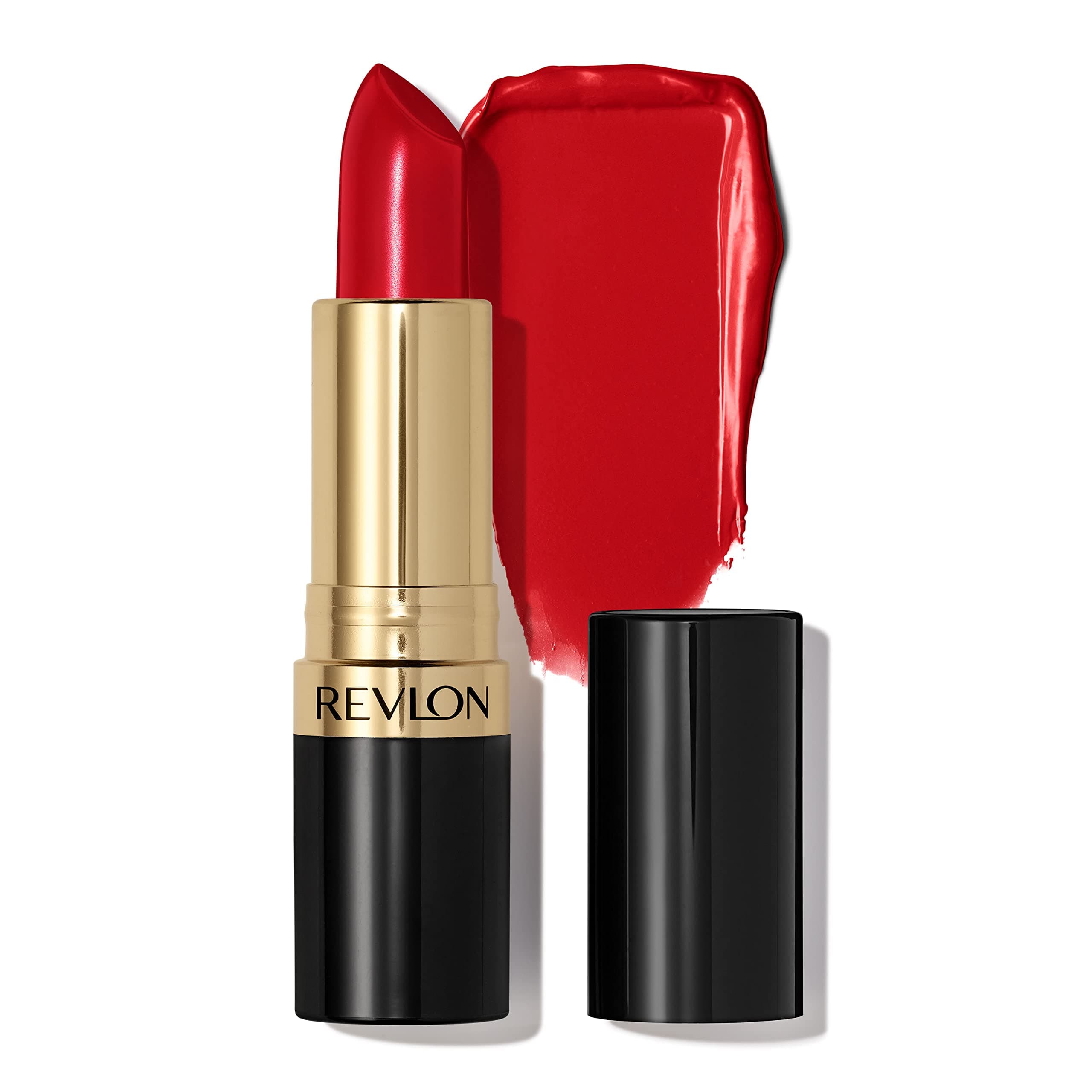 Revlon Super Lustrous Lipstick, High Impact Lipcolor with Moisturizing Creamy Formula, Infused with Vitamin E and Avocado Oil in Reds & Corals, Super Red (775) 0.15 oz