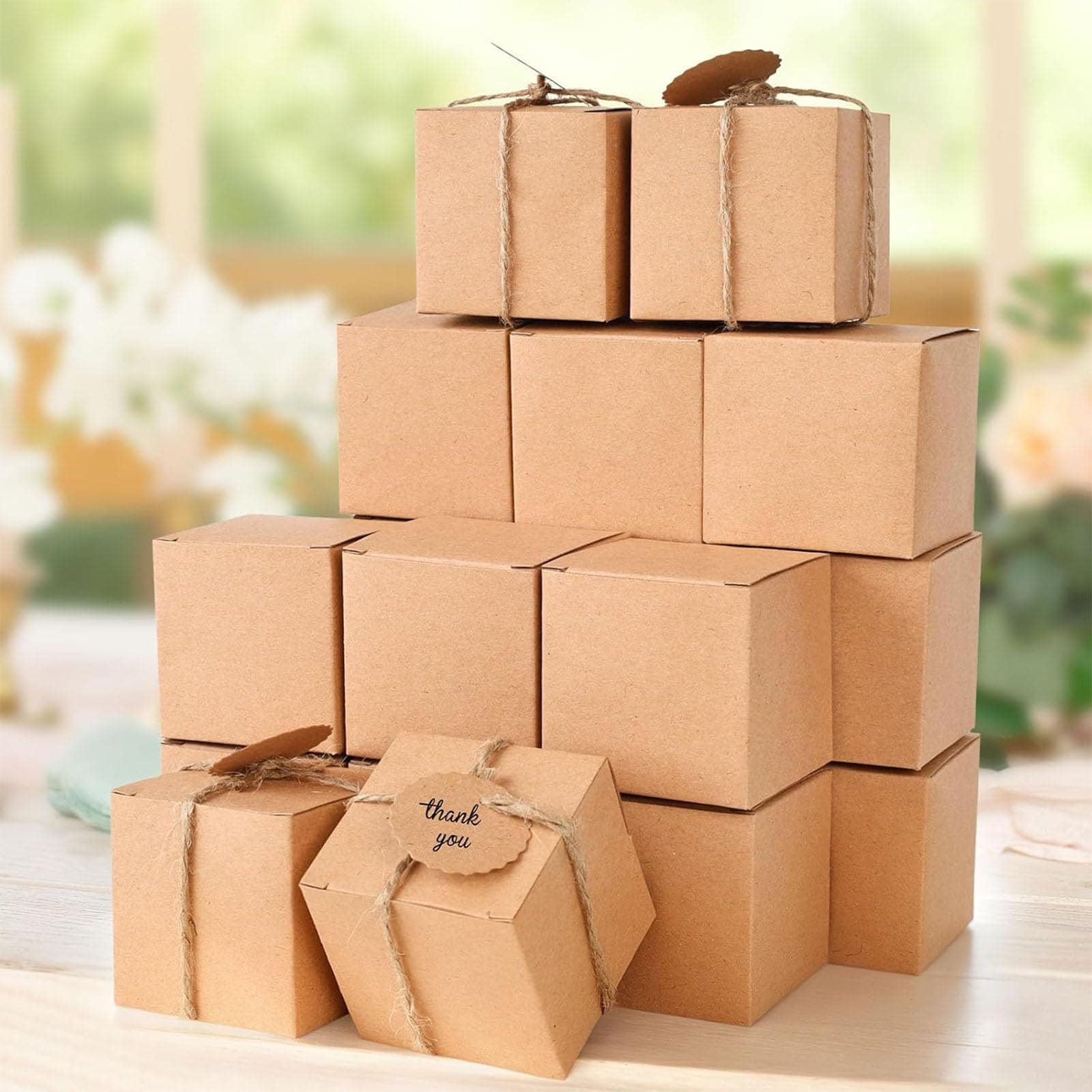 50 pcs Kraft Paper Favor Boxes