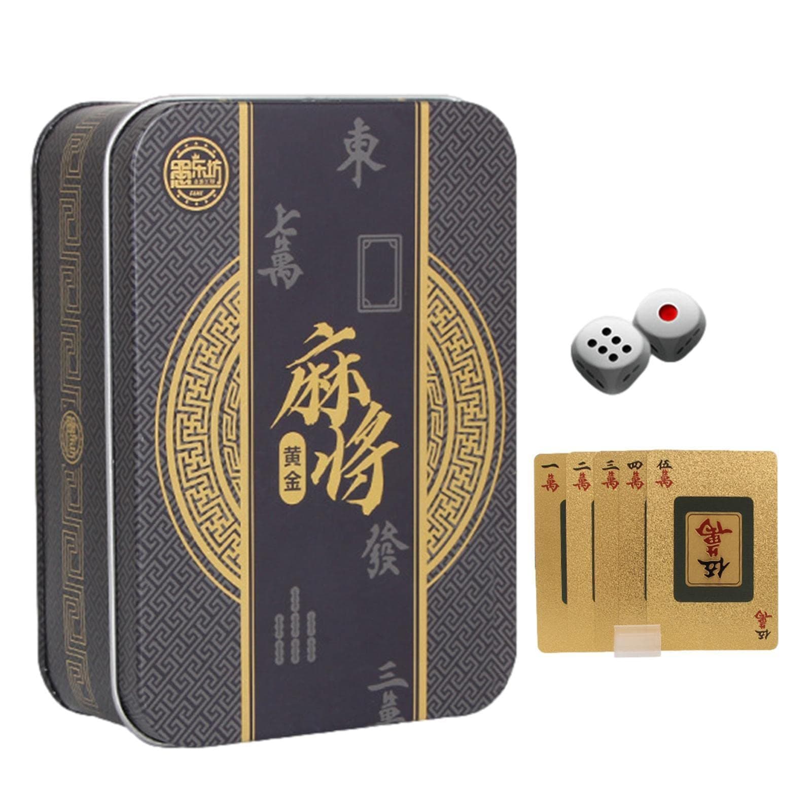 HUAYUN Card Deck | Mahjong Pattern Deck of Playing Cards Gold Foil,Poker Card Set, Novelty Gift, Party Favor for Boys Girls, Decoration Idea