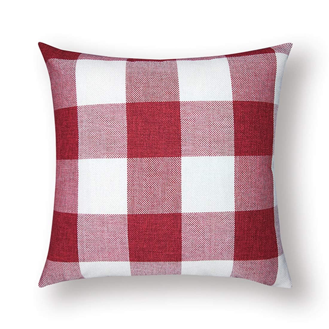 Baby Plum Throw Pillow Covers Pillowcase Covers with Zipper Bedroom Living Room Farmhouse Soft Linen Square Decorative Red and White Pillow Cases 18x18 Set of 1