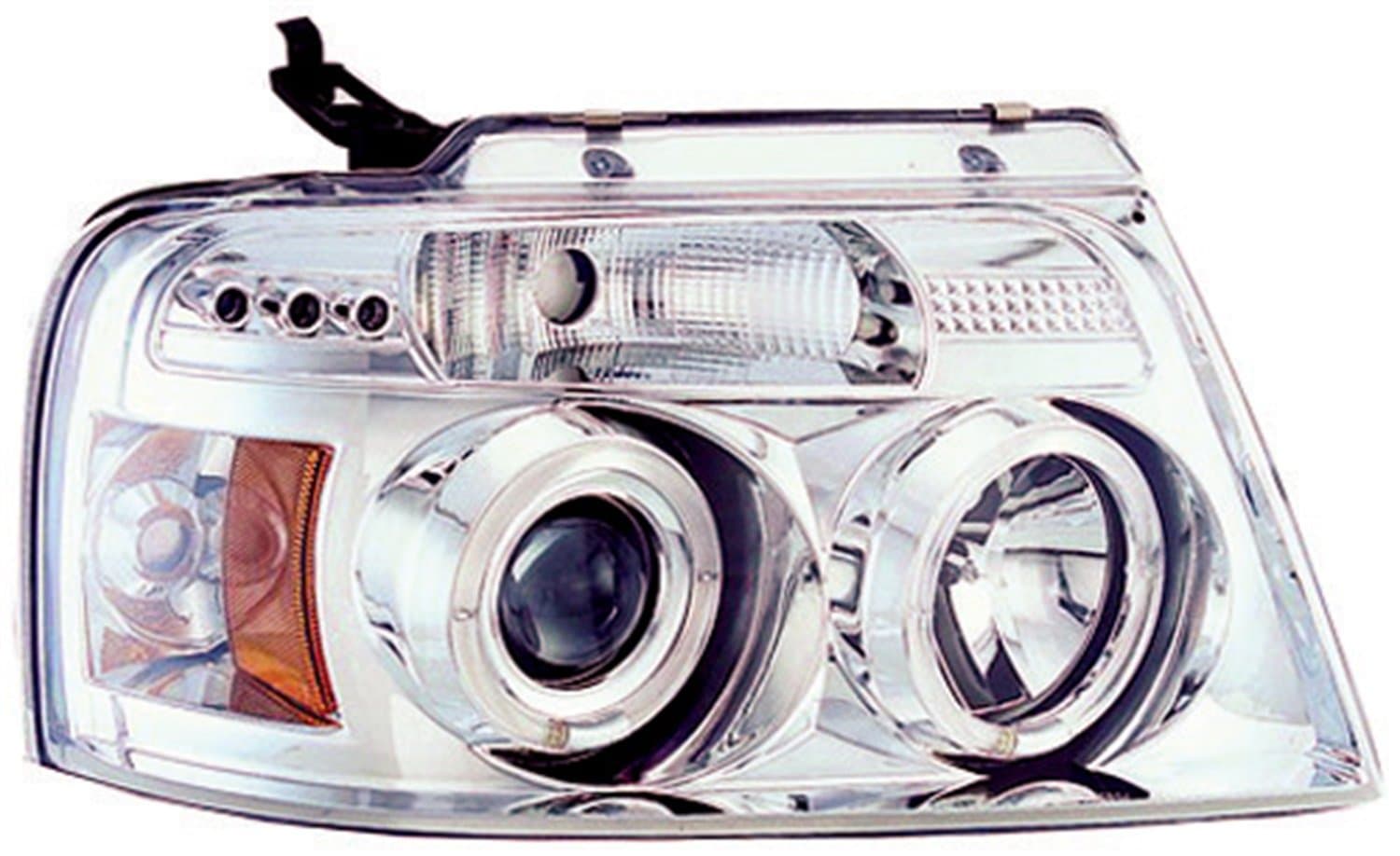 IPCW CWS-538C2 Ford F150/F250 LD Chrome Projector Head Lamp with Rings - Pair