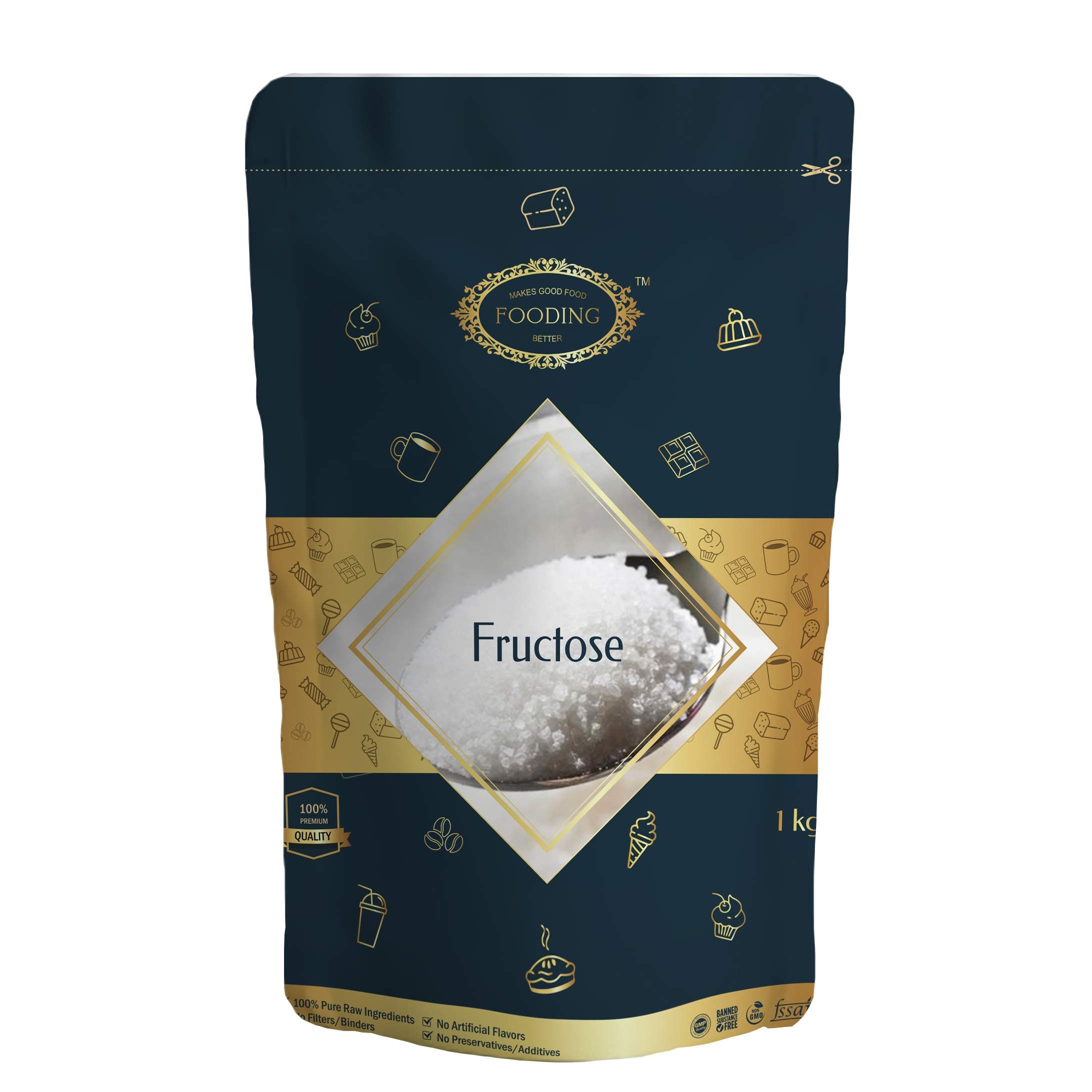 Fruit-Based Fructose Sugar Powder | Natural, Low Calorie product- 1kg