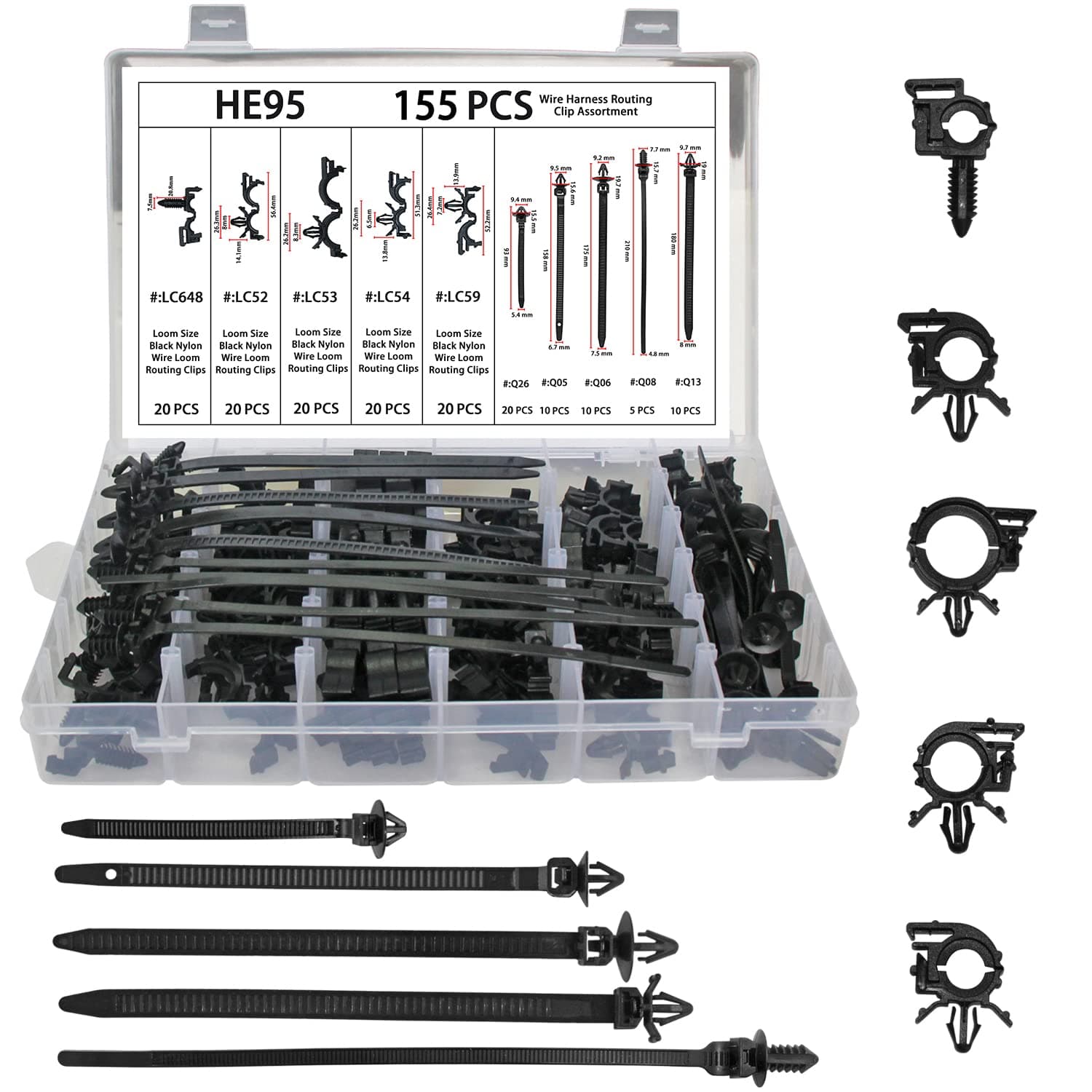 ZHUBANG Auto Clips Car Wire Harness Routing Assortment Universal 155 PCS Retainer Car Clips Contains 10 Different Sizes Replacement Parts for Honda GM MazdaAA Ford GMC Chevrolet