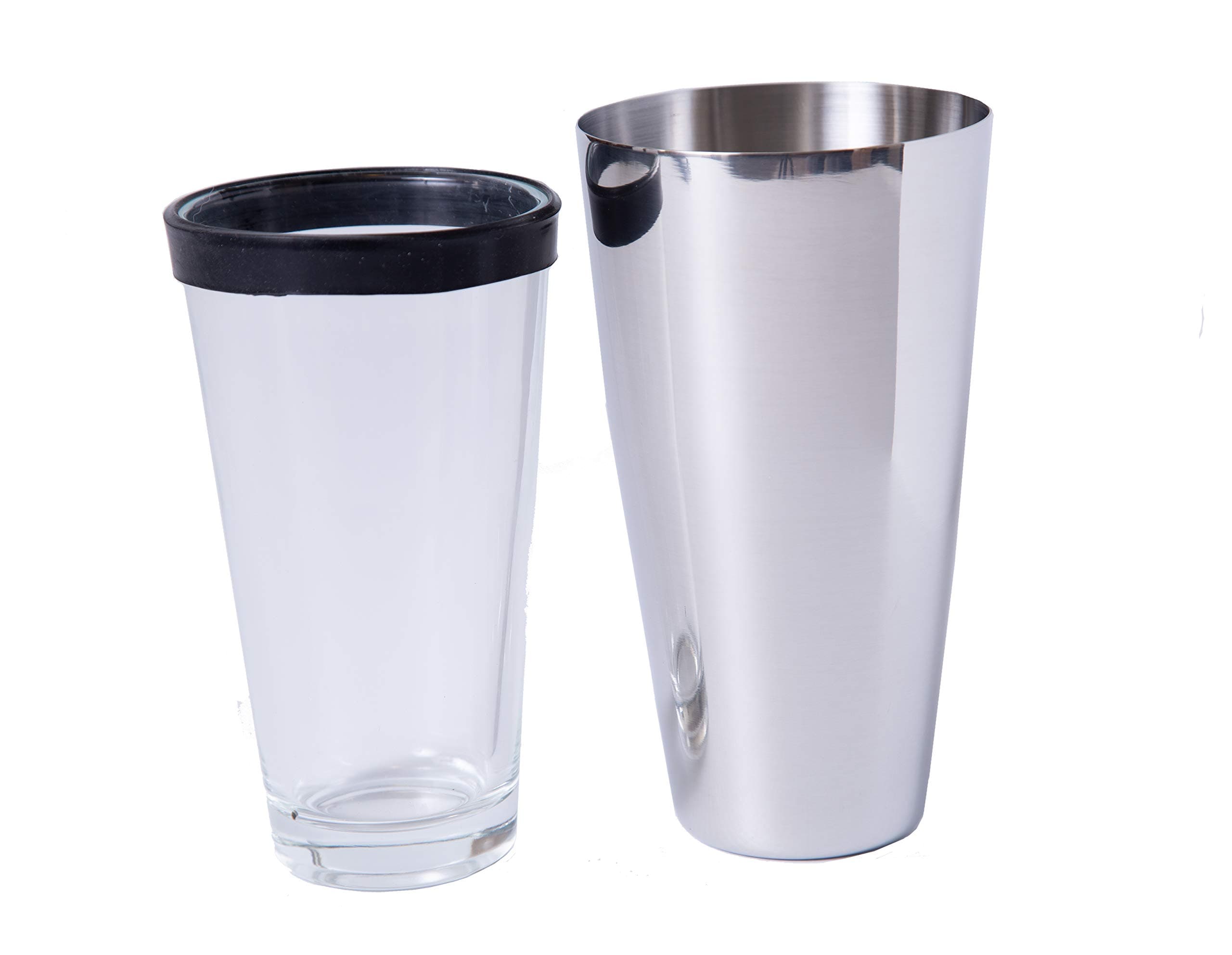 28 oz Boston Shaker Cocktail and Martini Shaker With Rubber Gasket On Mixing Glass - Stainless Steel Drink Shaker and Mixing Glass - Rubber Gasket On Glass Ensures Great Seal for Shaking Every Time