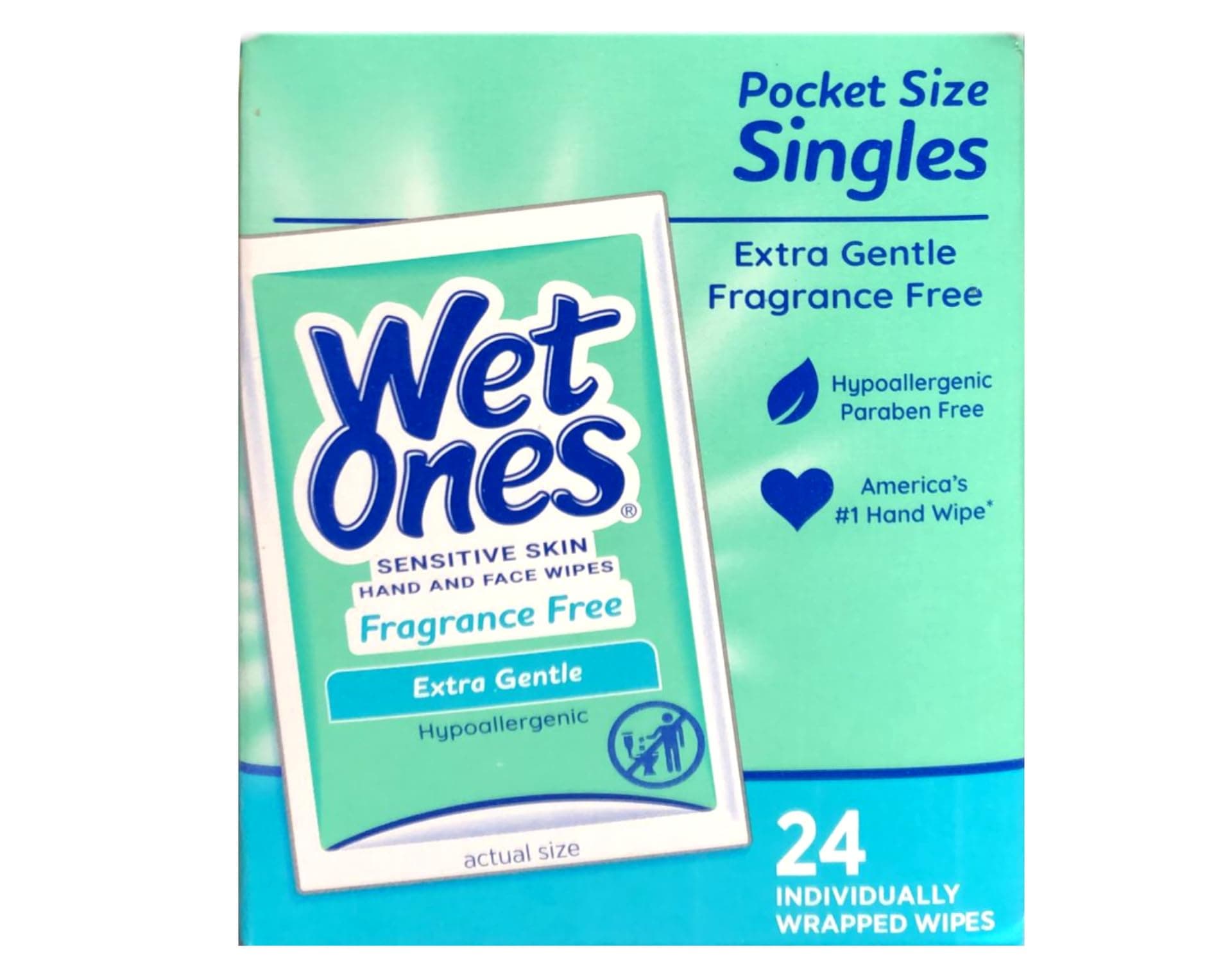Wet Ones Sensitive Skin Hand & Face Wipes, Singles Fragrance Free