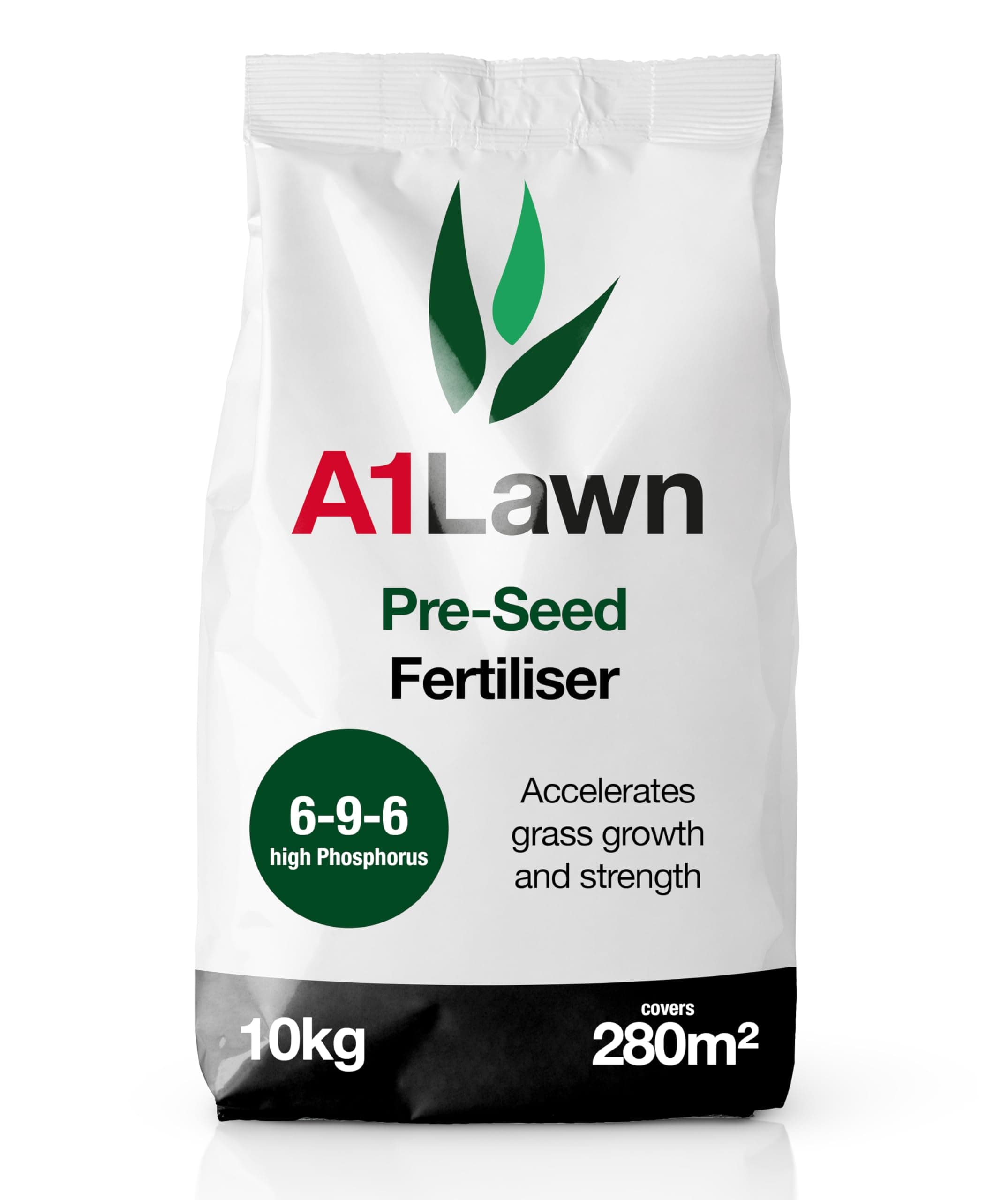 A1 Lawn New Grass Pre-Seed & Pre-Turf Fertiliser, 10kg (280m2) - [6-9-6] Phosphorus Rich Feed with Potassium & Nitrogen - UK Professional Grade to Accelerate Germination & A Healthy Root System.