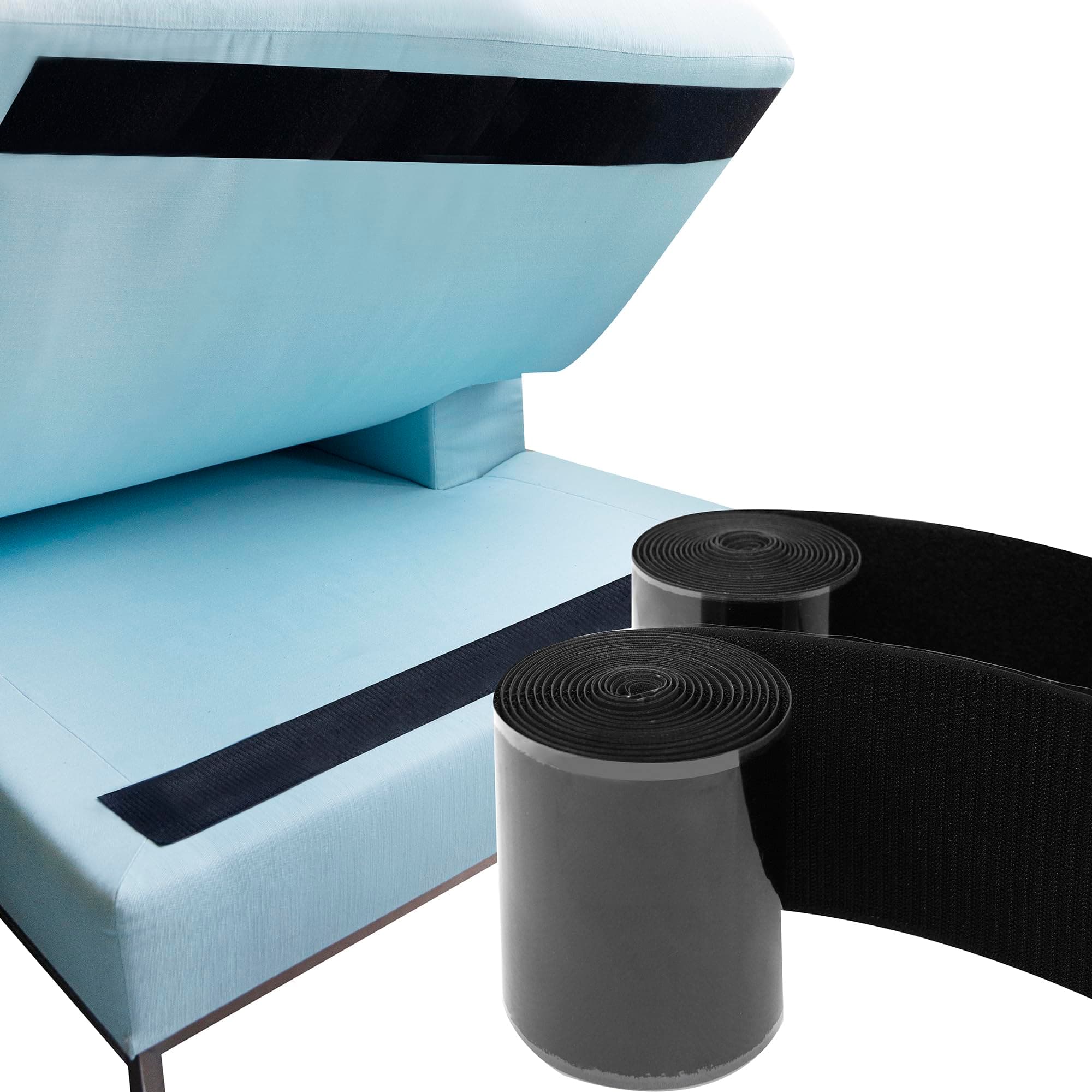 ECOHomesCouch Cushion Grip Tape Keep Couch Cushions from Sliding - Heavy Duty Non Slip Grip Tape, Hook and Loop with Adhesive | Non Slip Self Fastener Pads for Sofa, Mattress, Couch (5.9” x 10 FT)