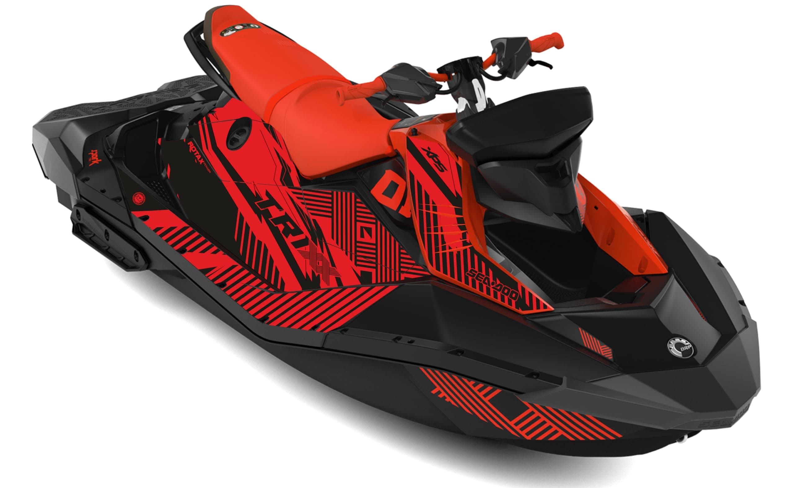 Fit for SeaDoo Spark TRIXX 2UP 3UP Vinyl Sticker Decal Graphics Set – Jetski (2016-2023), Bubble-Free Technology, Protective Laminate, UV Resistant Decals (Lava Red 2)