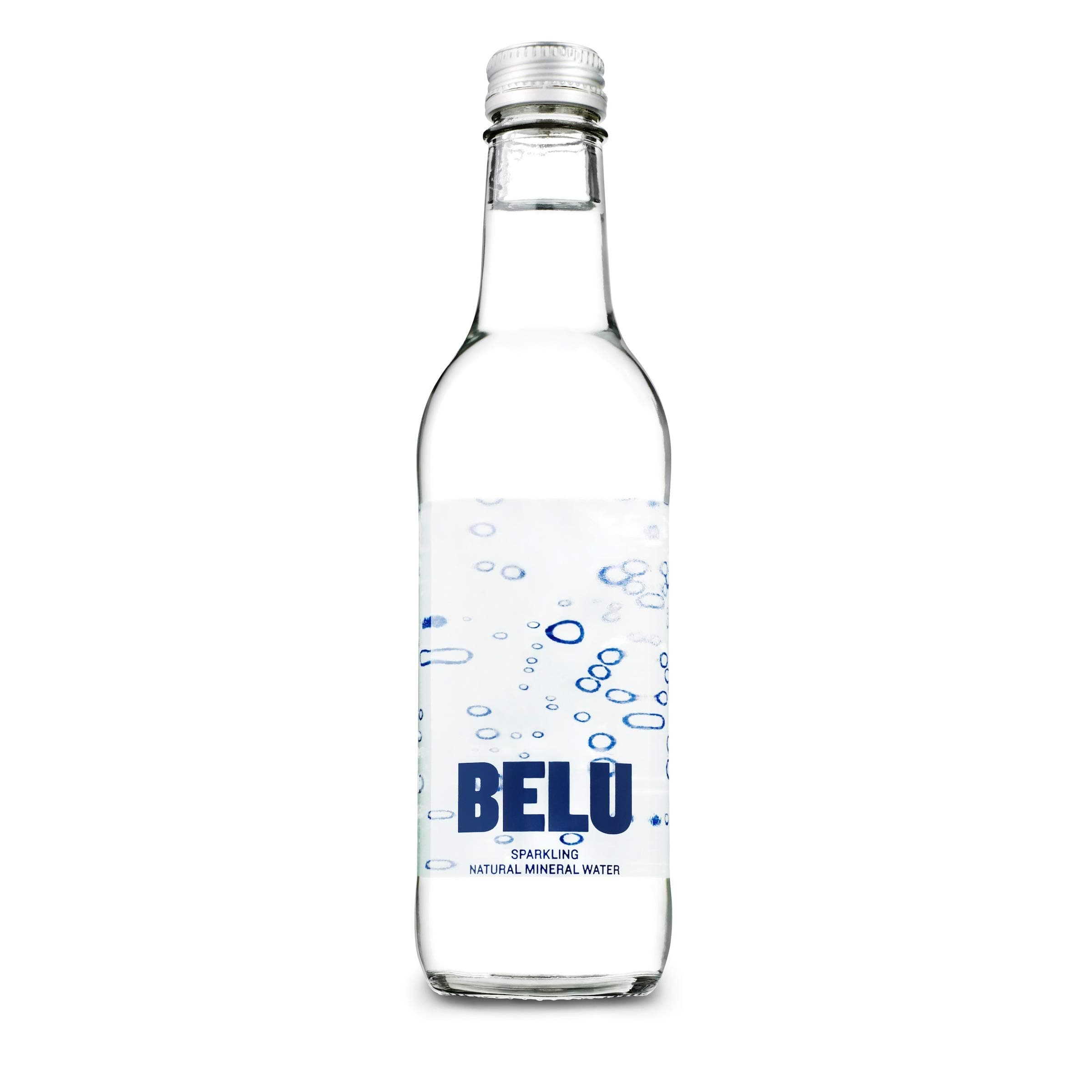 BeluSustainable Bottled Sparkling Mineral Water, 24 x 330ml Multipack