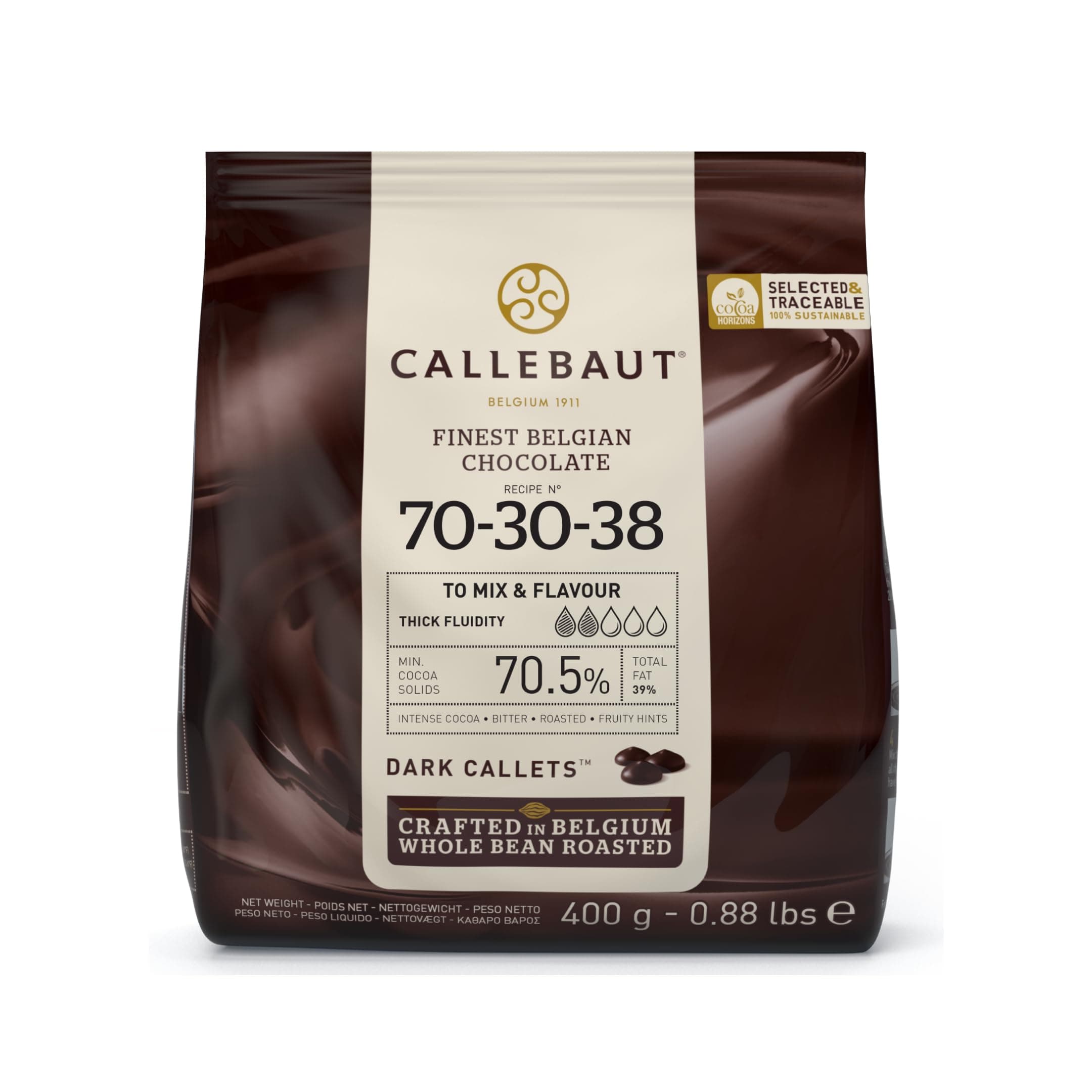 Callebaut Dark Chocolate Drops 70% 400g Bag