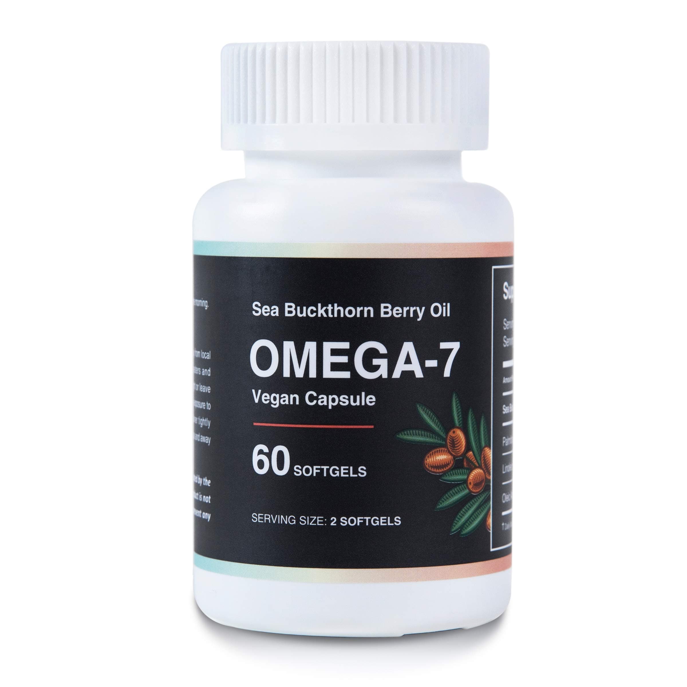 Oil Blend Omega 7 Nutritional Supplement - Sea Buckthorn Oil Omega 3 - Sea Buckthorn Oil Capsules Omega 3 6 9 - Omega 3 Vegan Supplement - Omega 3 Vegan Softgel - 60 Capsules