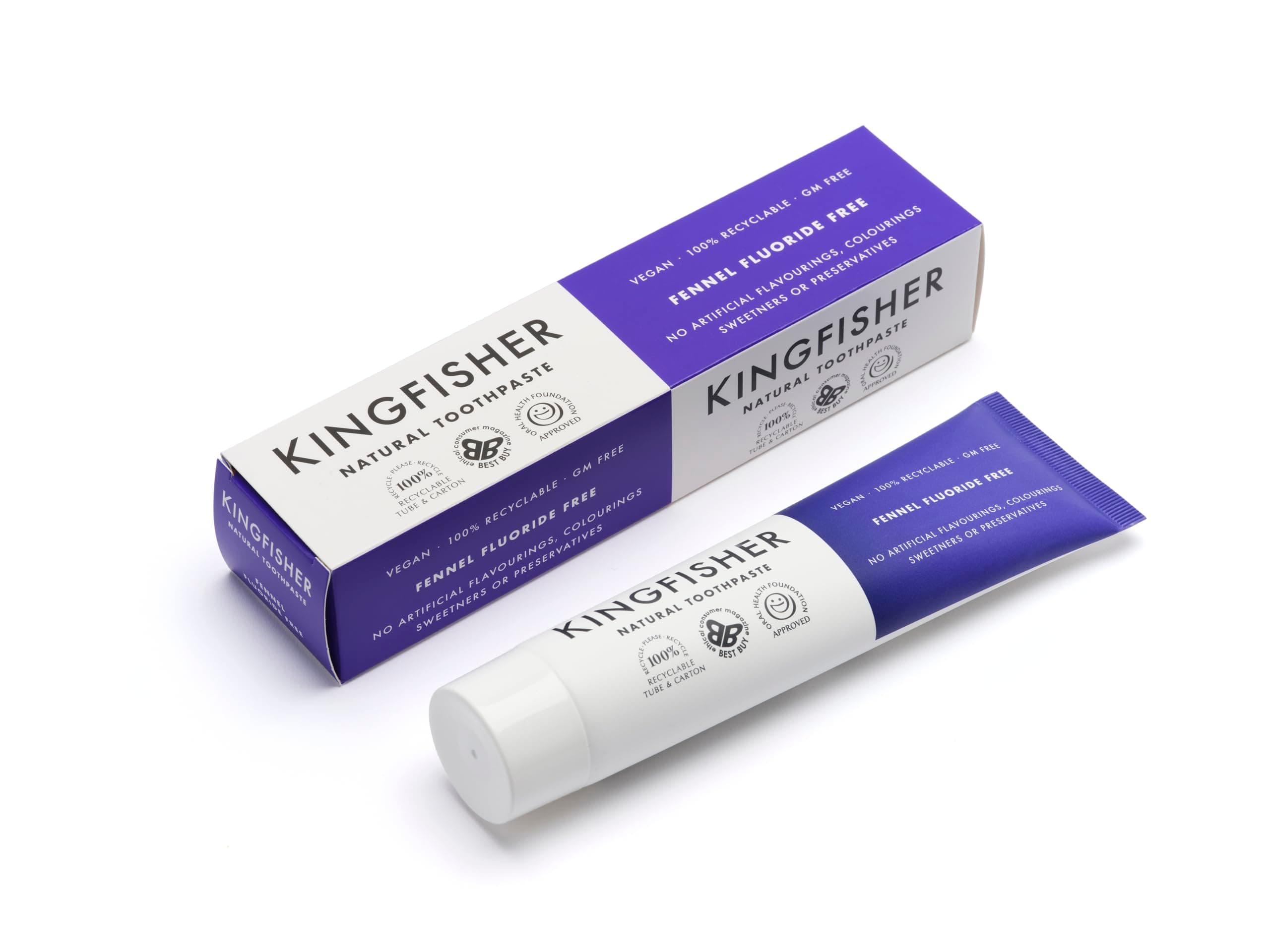 Kingfisher 100ml Fluoride Free Fennel Toothpaste, Pack of 3