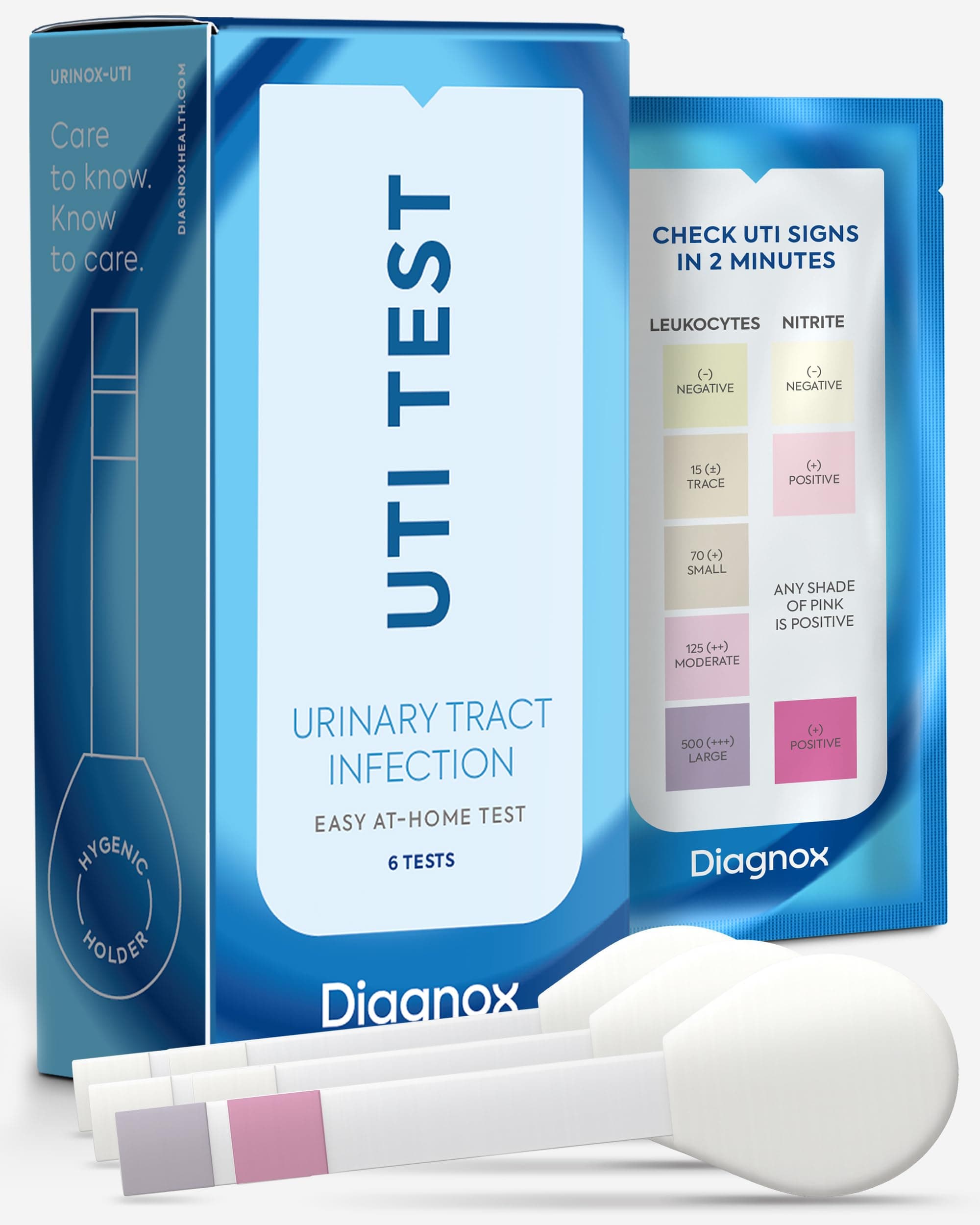 Diagnox Health UTI Test Strips, Early Detecion of Urinary Tract Infections, Quick & Reliable Results in Minutes, Easy to Use At Home UTI Test for Men & Women, 6 Count