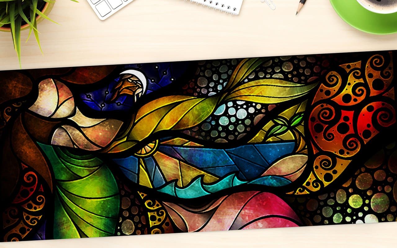 KESS InHouse Mandie Manzano "Sleep and Awake" Office Desk Mat, Blotter, Pad, Mousepad, 13 x 22-Inches