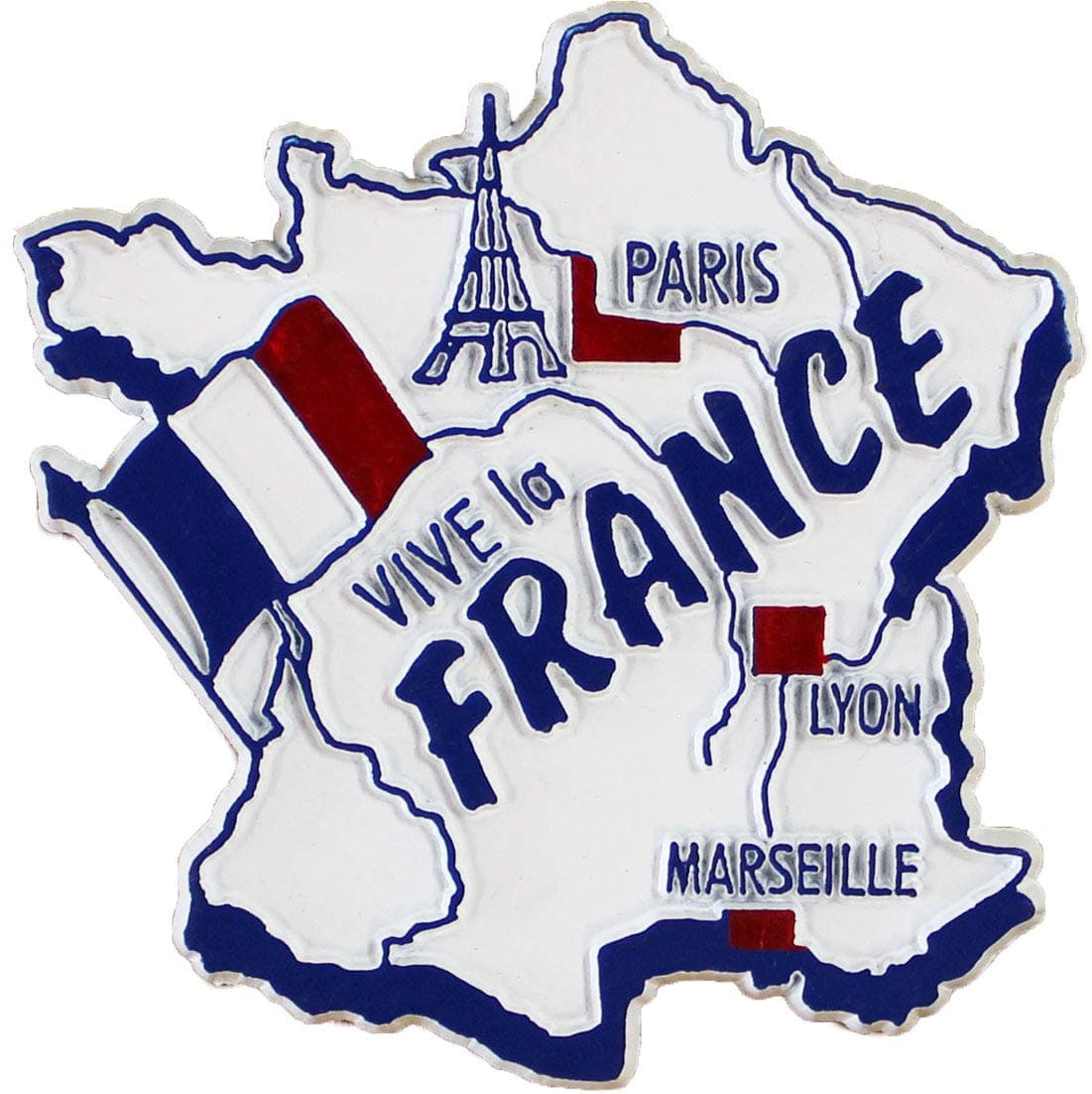 France Country Outline Refrigerator Magnet, Approximate Size 2 inch x 3 inch