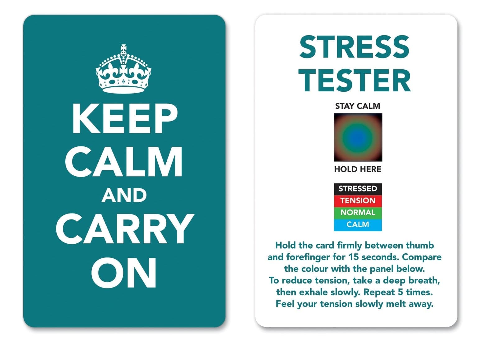 Keep Calm and Carry On Stress Mood Card - Detect, Measure, Manage and Control Monitor - psychology & relaxation techniques - Turquoise
