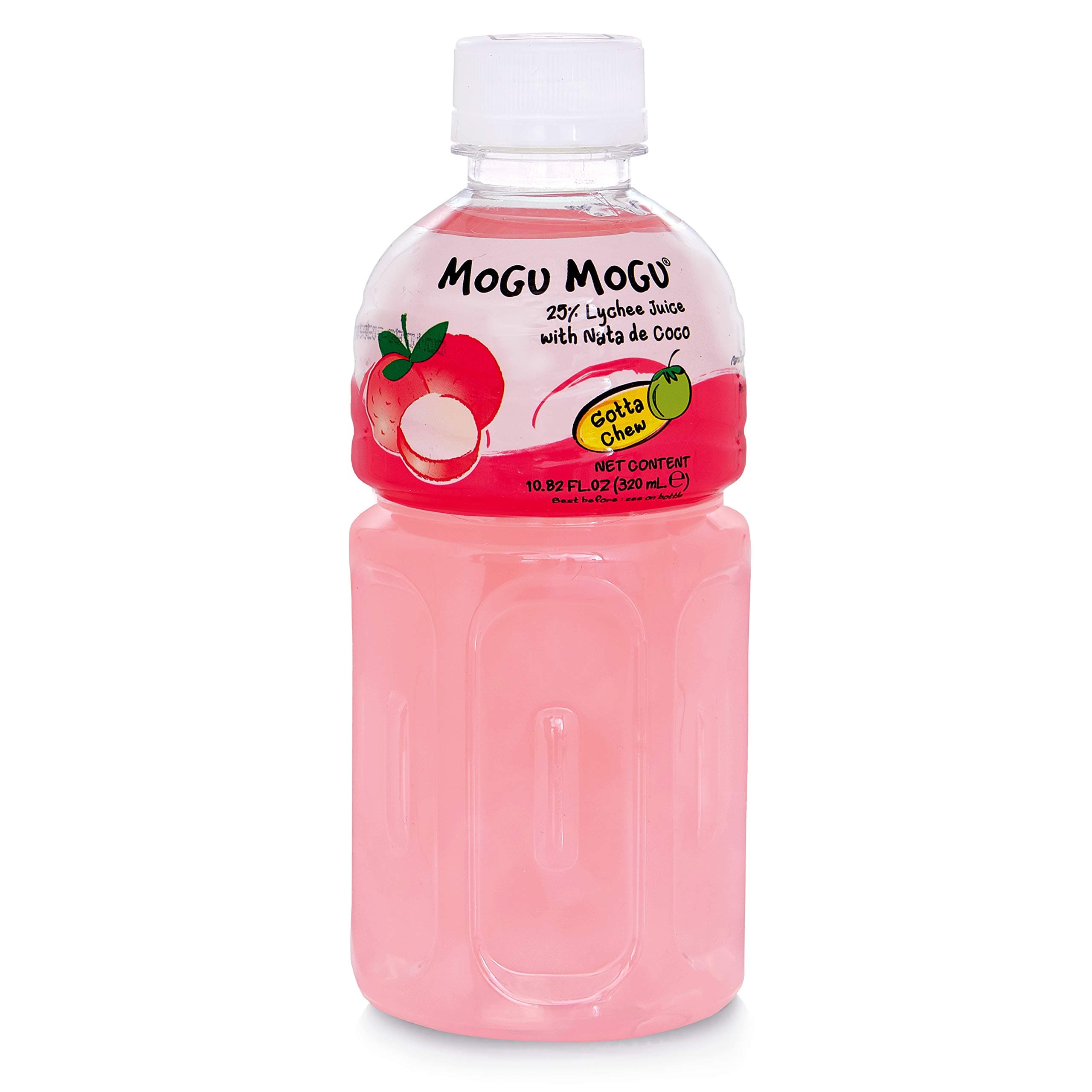 Lychee Juice with Nata De Coco, Net Wt 10.82fl oz (320ml) per Bottle, 6 Pack
