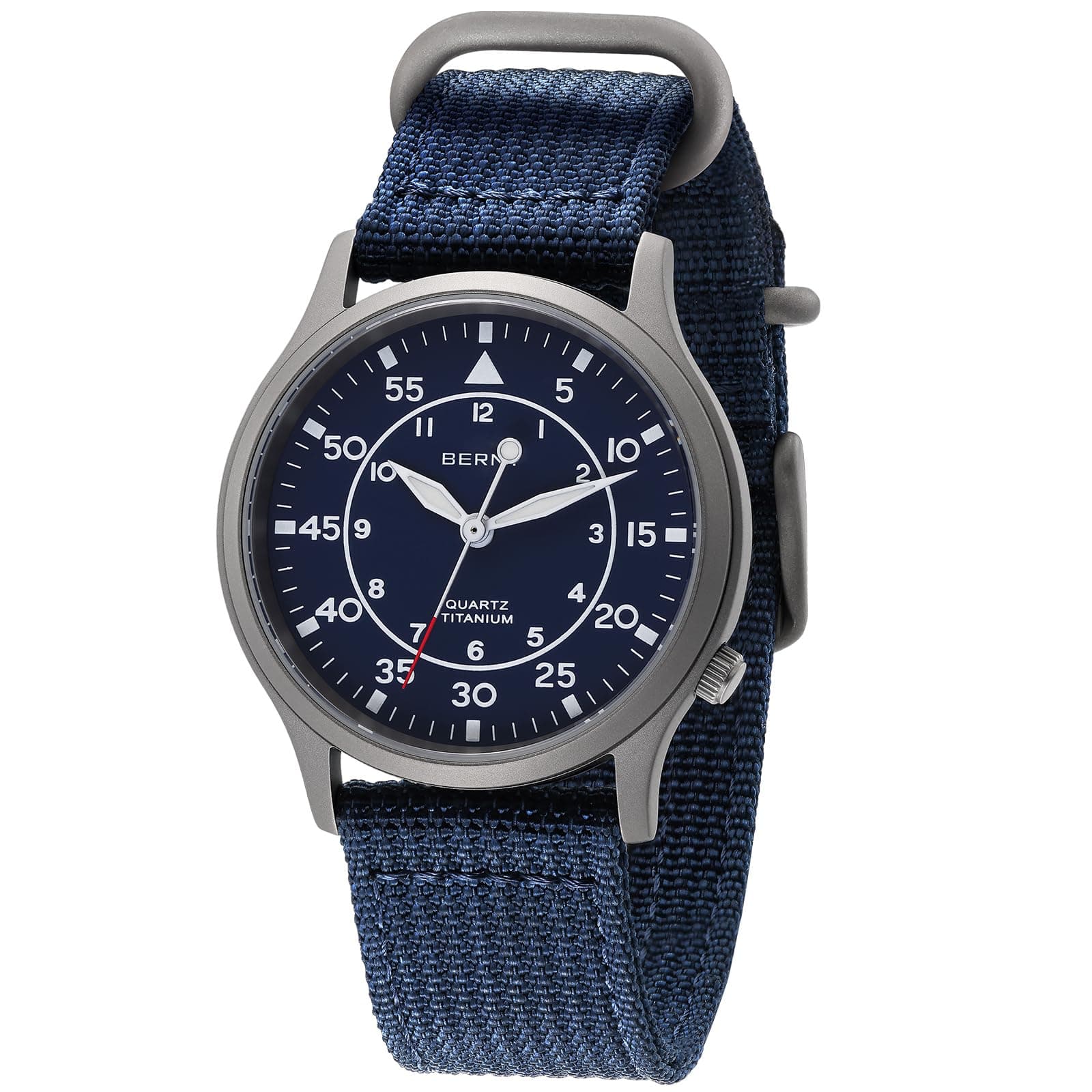 Titanium Watches for Men Japanese Sweep Second Quartz Movement 5ATM Waterproof Men's Field Wrist Watch Military Wristwatch with Luminous Analog Sport Watches