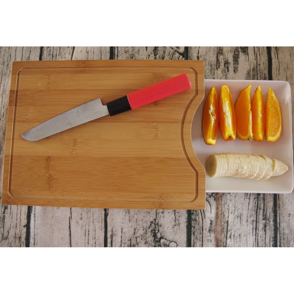 Mao Bamboo Cutting Board Set with Removable Drawer Ceramics Plate Container Serving Tray Chopping Board for Vegetable Fruits Cheese Salad