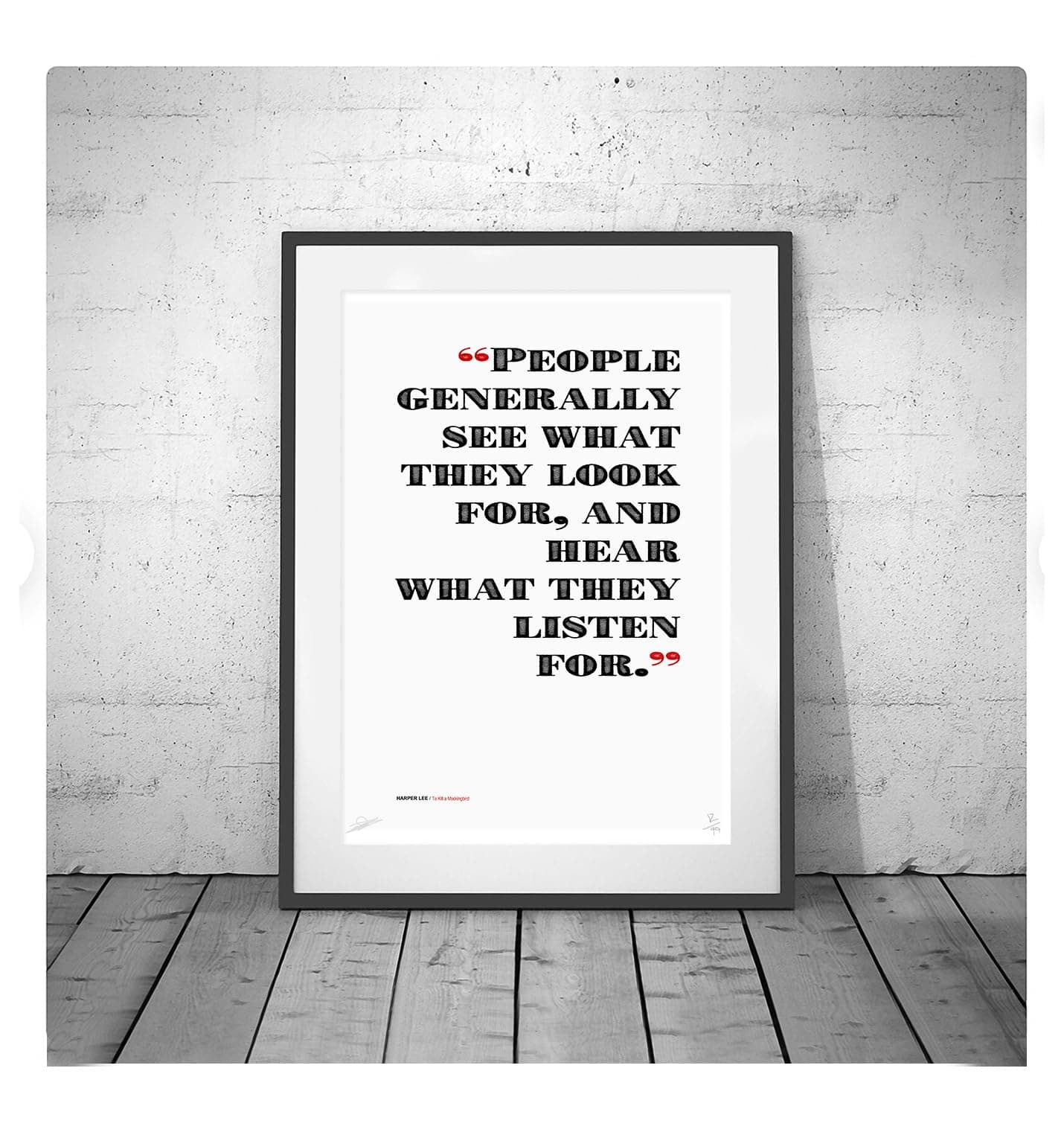 HARPER LEE - To Kill a Mockingbird - Limited Edition Print - motivational poster wisdom library English literature art book quote literary #77 A3 wall art