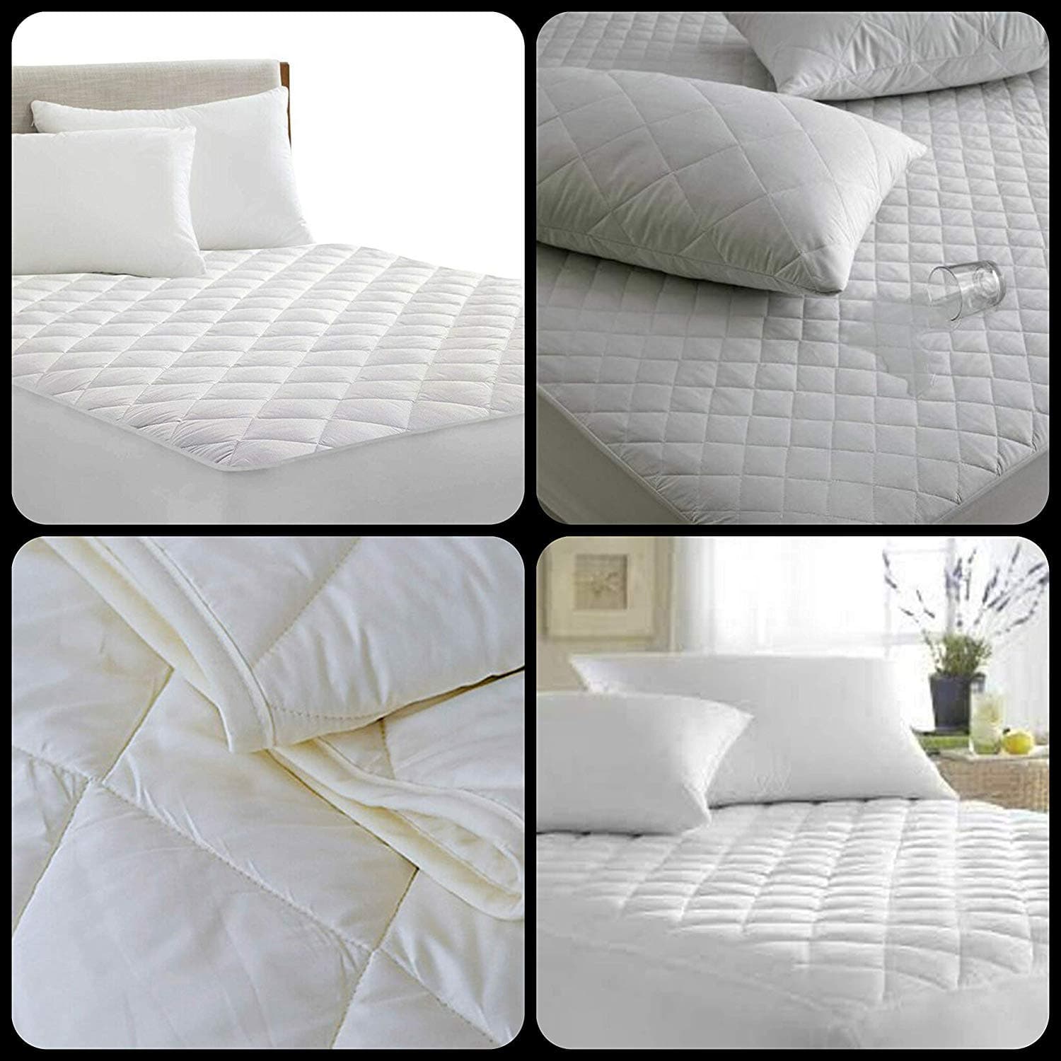 Quilted Microfiber Waterproof Hotel Quality Supersoft Anti Dustmite, Absorbent, Breathable & Fitted (90 x 190 cm)