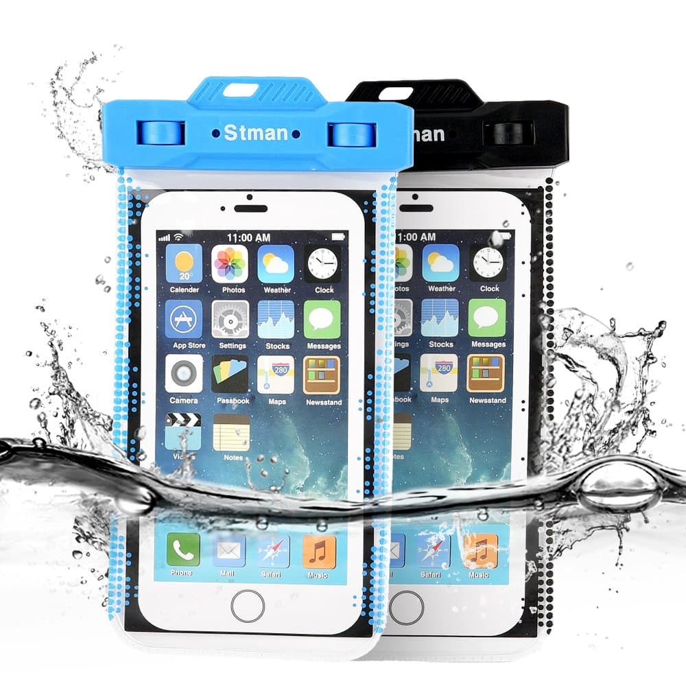 STMAN Phone Waterproof Case STMAN Universal Cell Phone Dry Bag Touch ID for iPhone 6Plus, 6S Plus, Devices up to 6.0" (3-PACK)Black+Blue+Pink