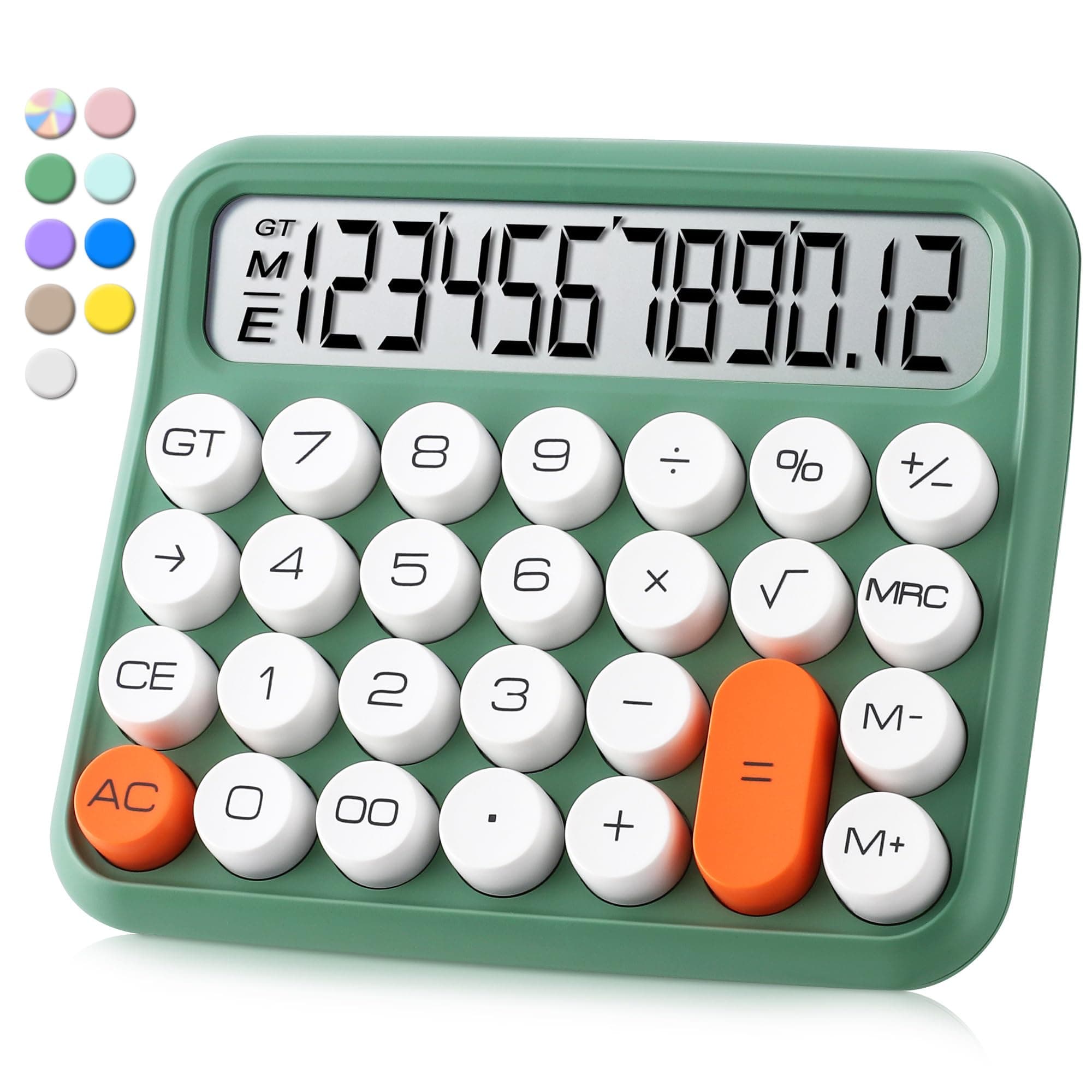 VEWINGL Standard Calculator 12 Digit,Desktop Large Display and Buttons,Calculator with Large LCD Display for Office,School, Home & Business Use,Automatic Sleep,with Battery.6 * 5.15in (Green)