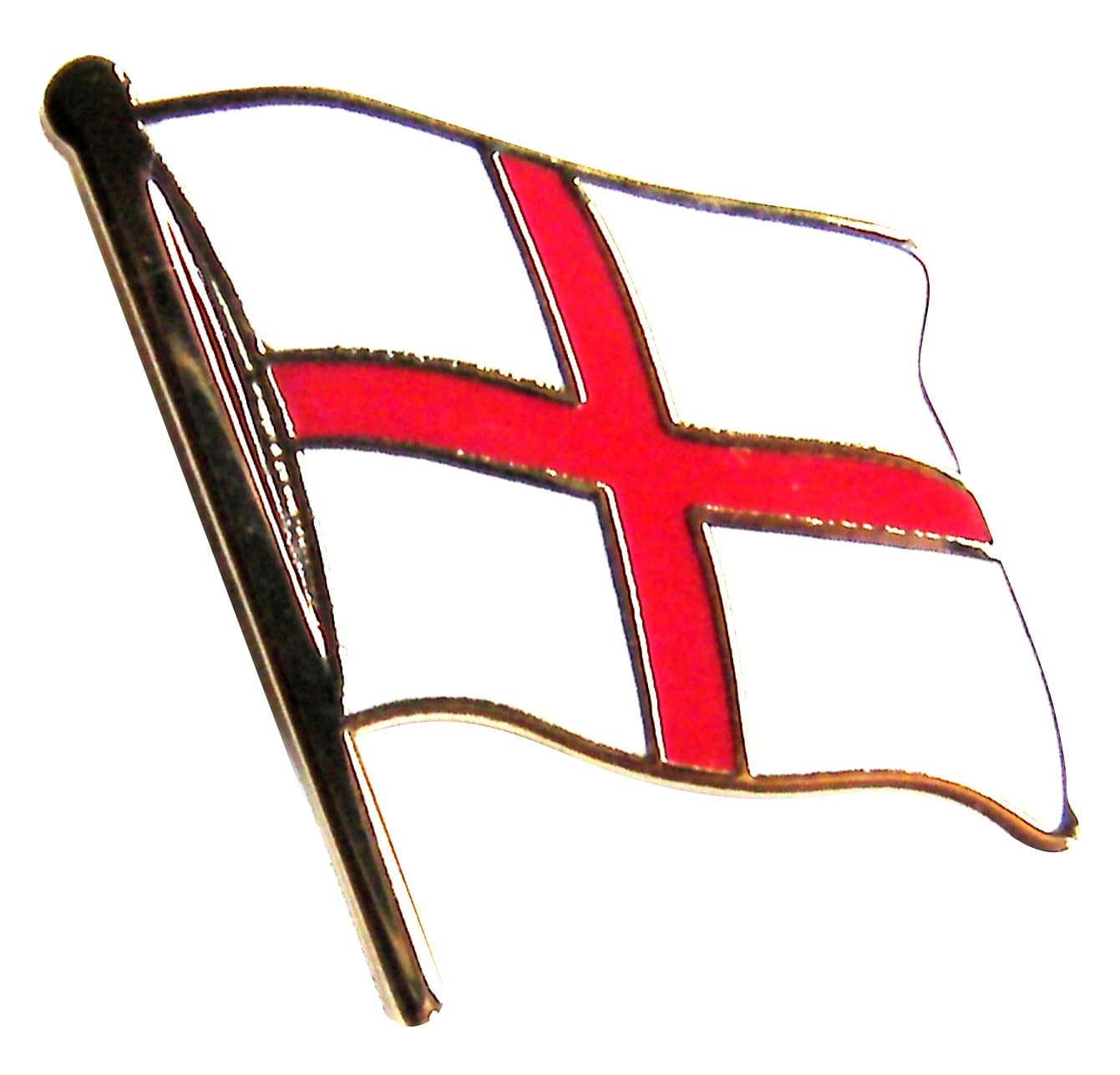 CROSS OF ST GEORGE FLAG ENGLAND LAPEL BADGE - Patriotic Enamel/Metal Pin Badge, UK Seller